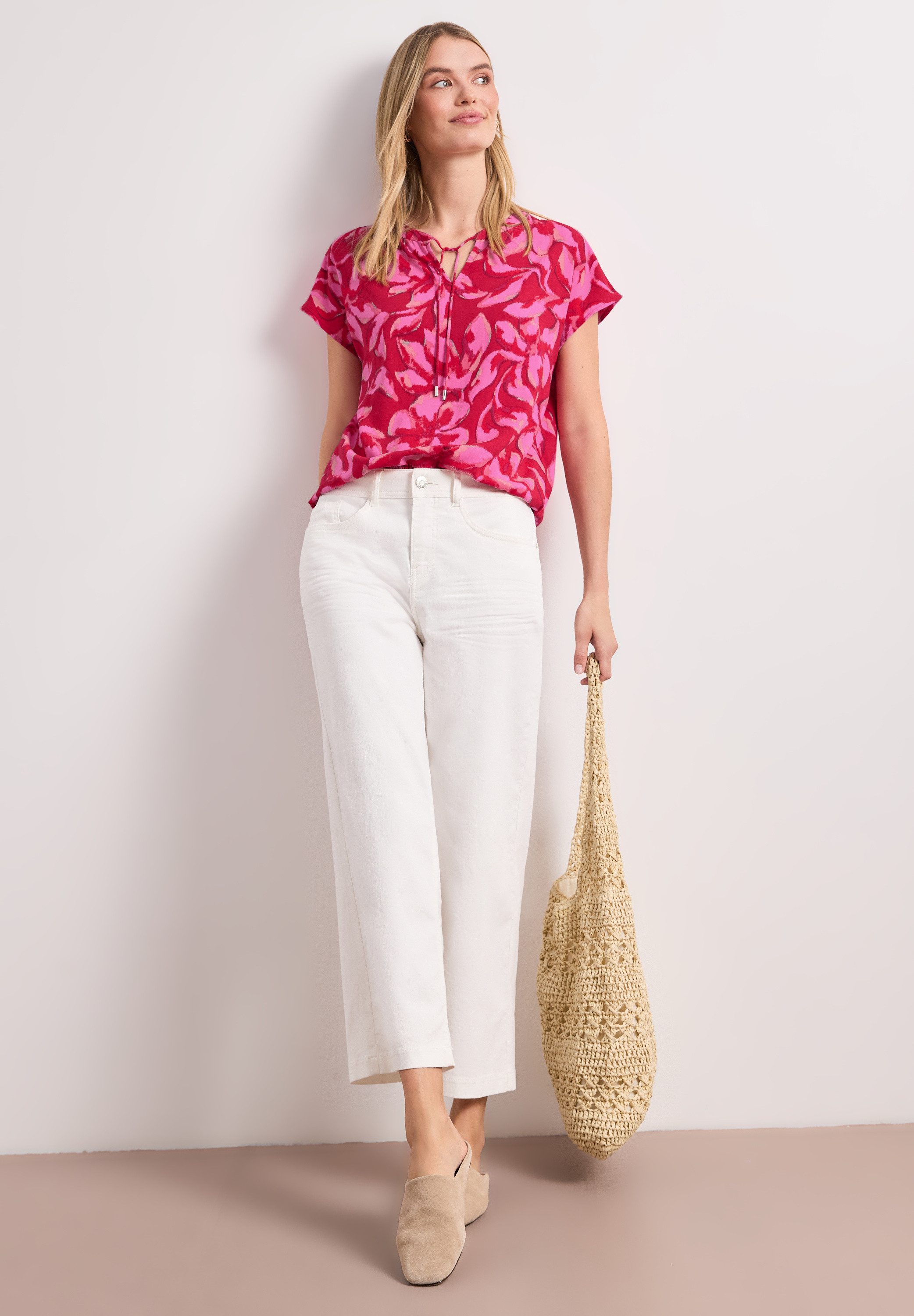 STREET ONE Kurzarmbluse Sommerbluse mit floralem Muster – Bild 4 von 5