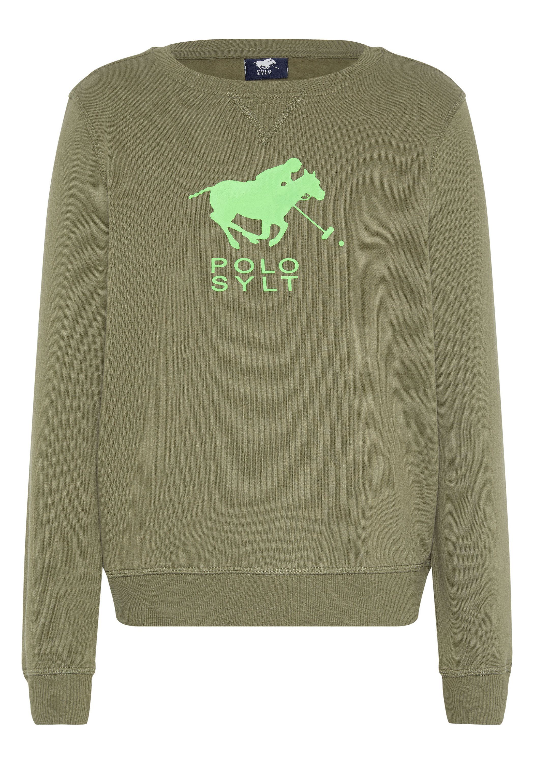 Polo Sylt Sweatshirt mit Label-Print 18-0521 Burnt Olive