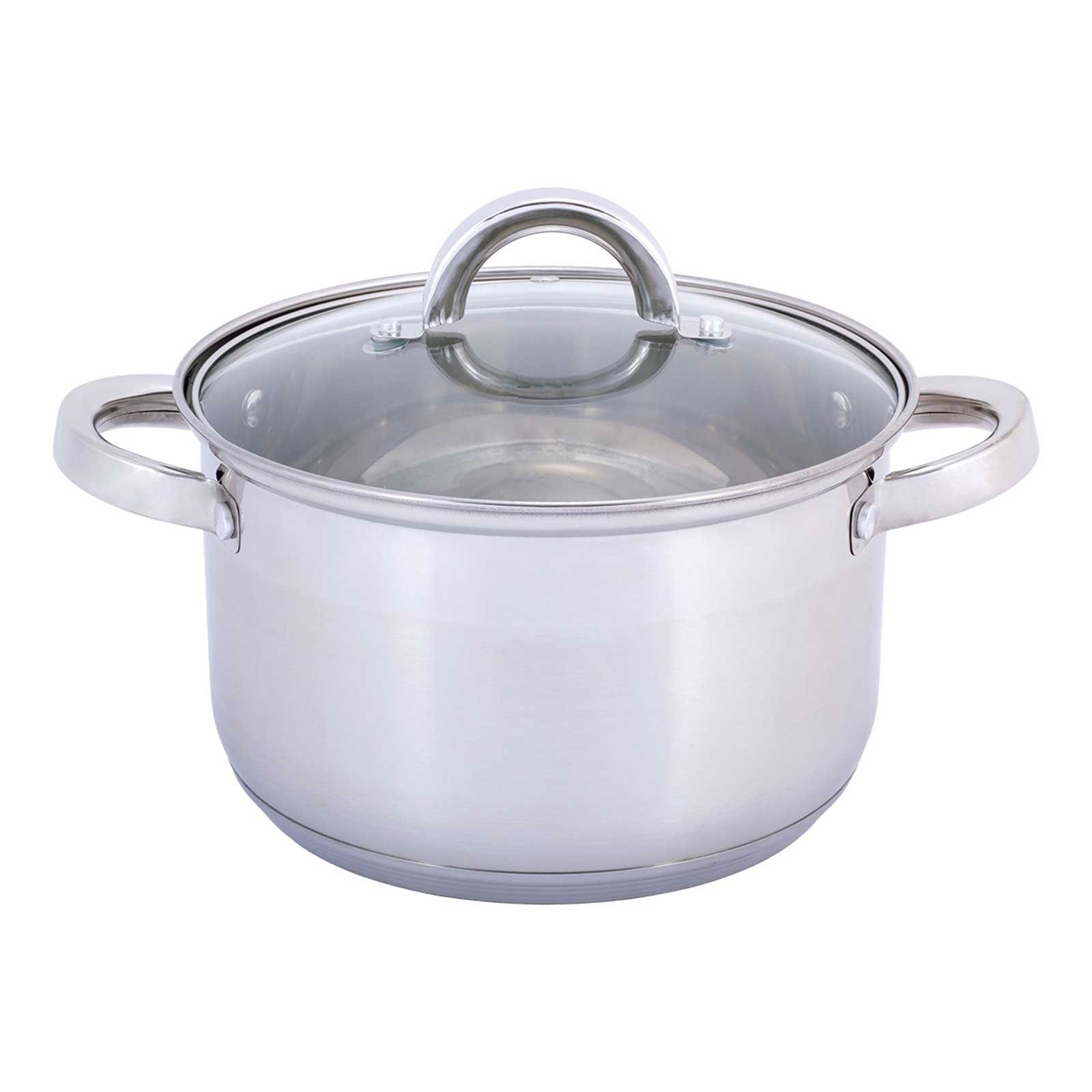 4BIG.fun Kochtopf Kochtopf 5 L Edelstahl Suppentopf 24 cm, Edelstahl (Gemüsetopf, Fleischtopf, Schmortopf), induktionsgeeignet