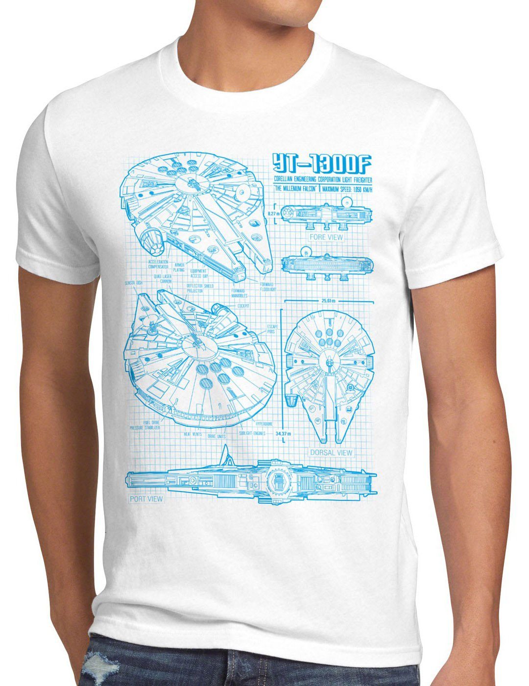 style3 T-Shirt Millennium Falcon star krieg günstig online kaufen