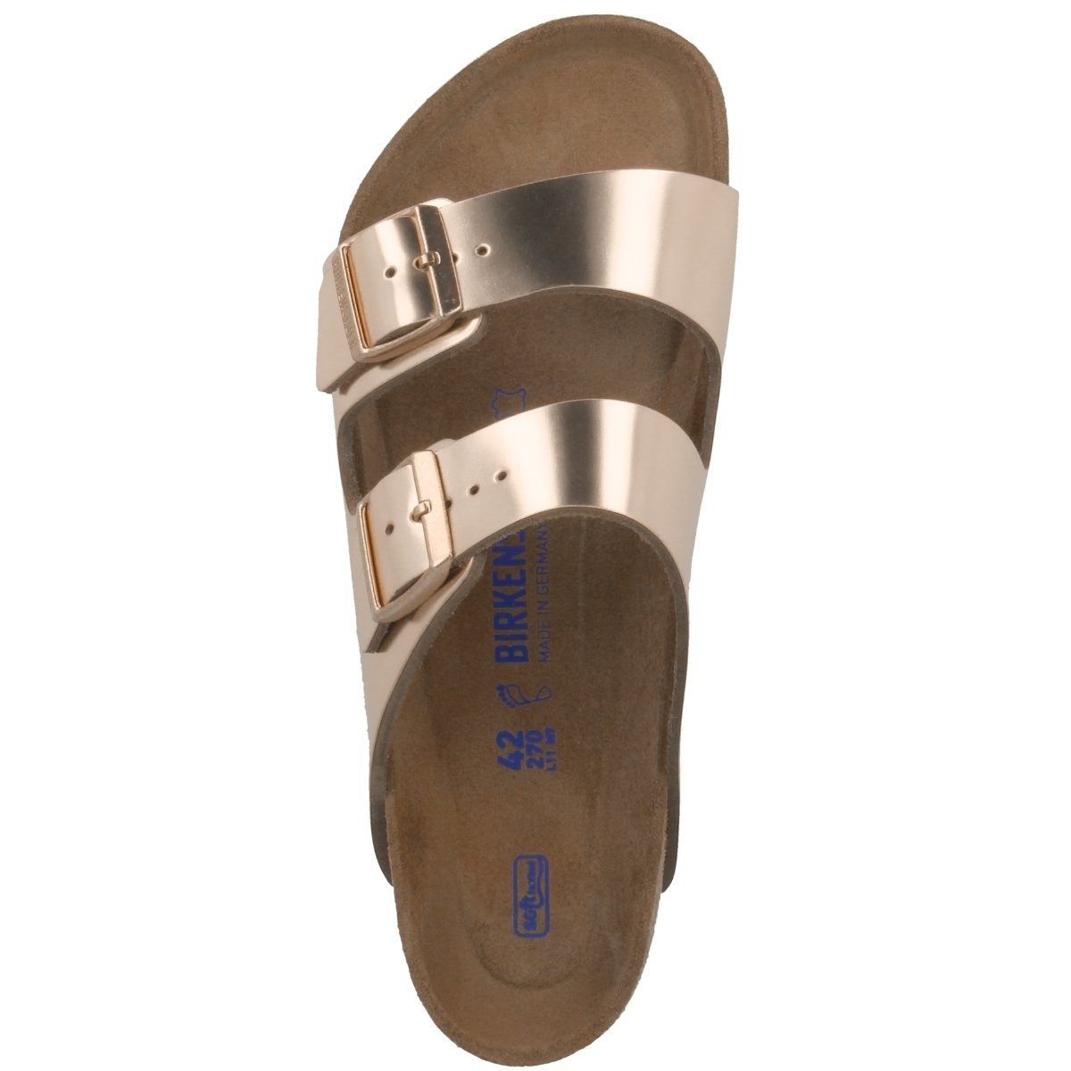 Damen Sandale (Metallic (02101086) Copper) Weichbettung Birkenstock Arizona Rosa Glattleder schmal