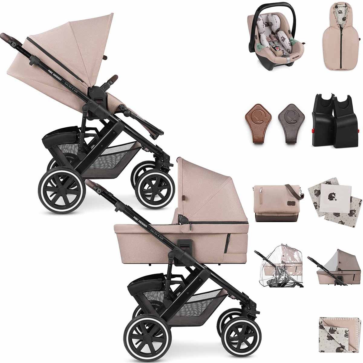ABC DESIGN Kombi-Kinderwagen Salsa 4 Air Kombikinderwagen Starter Set Pure (G3) 2024 mehr