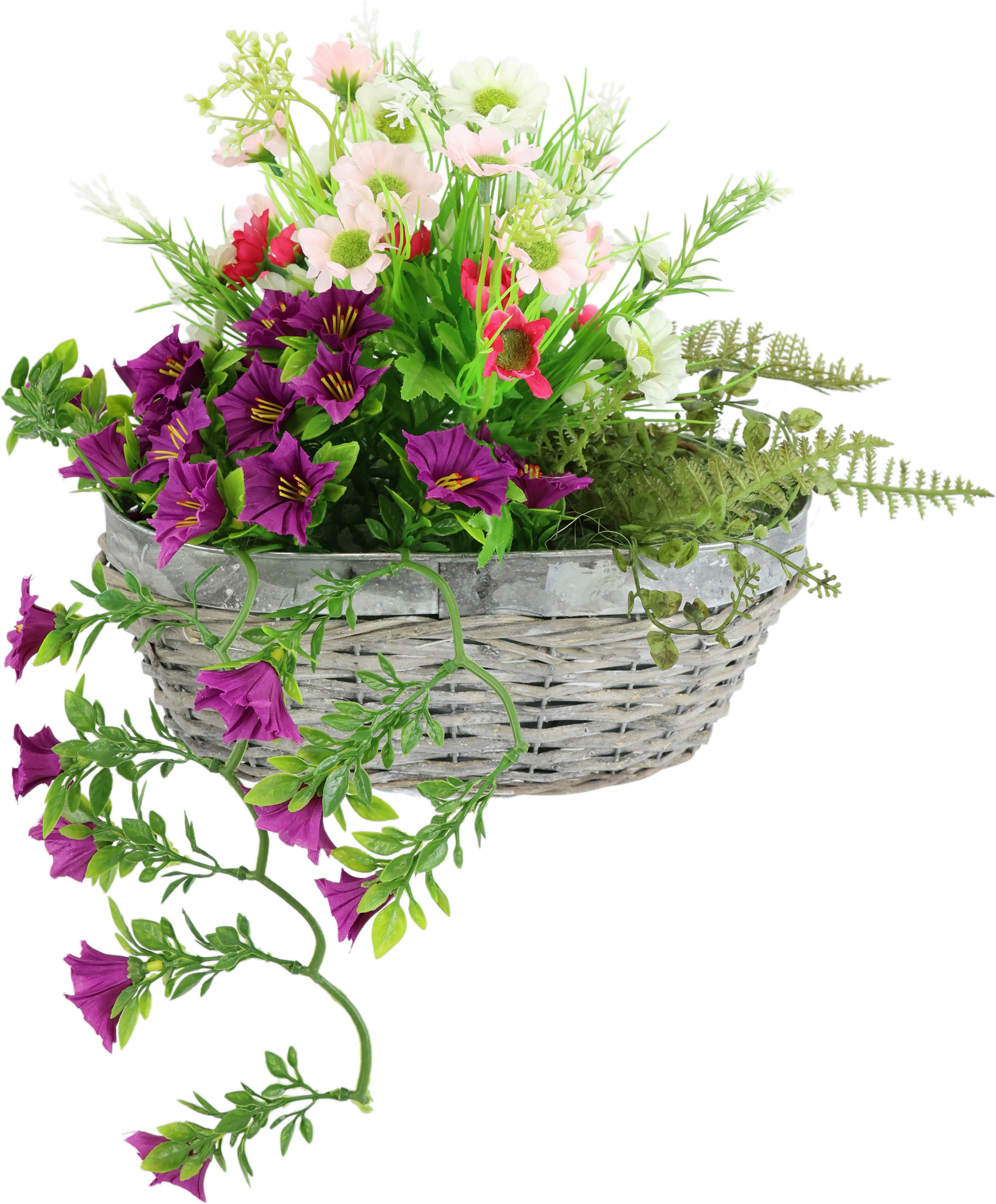 Kunstblume Gesteck Margeriten und Petunien, I.GE.A., Höhe 30 cm