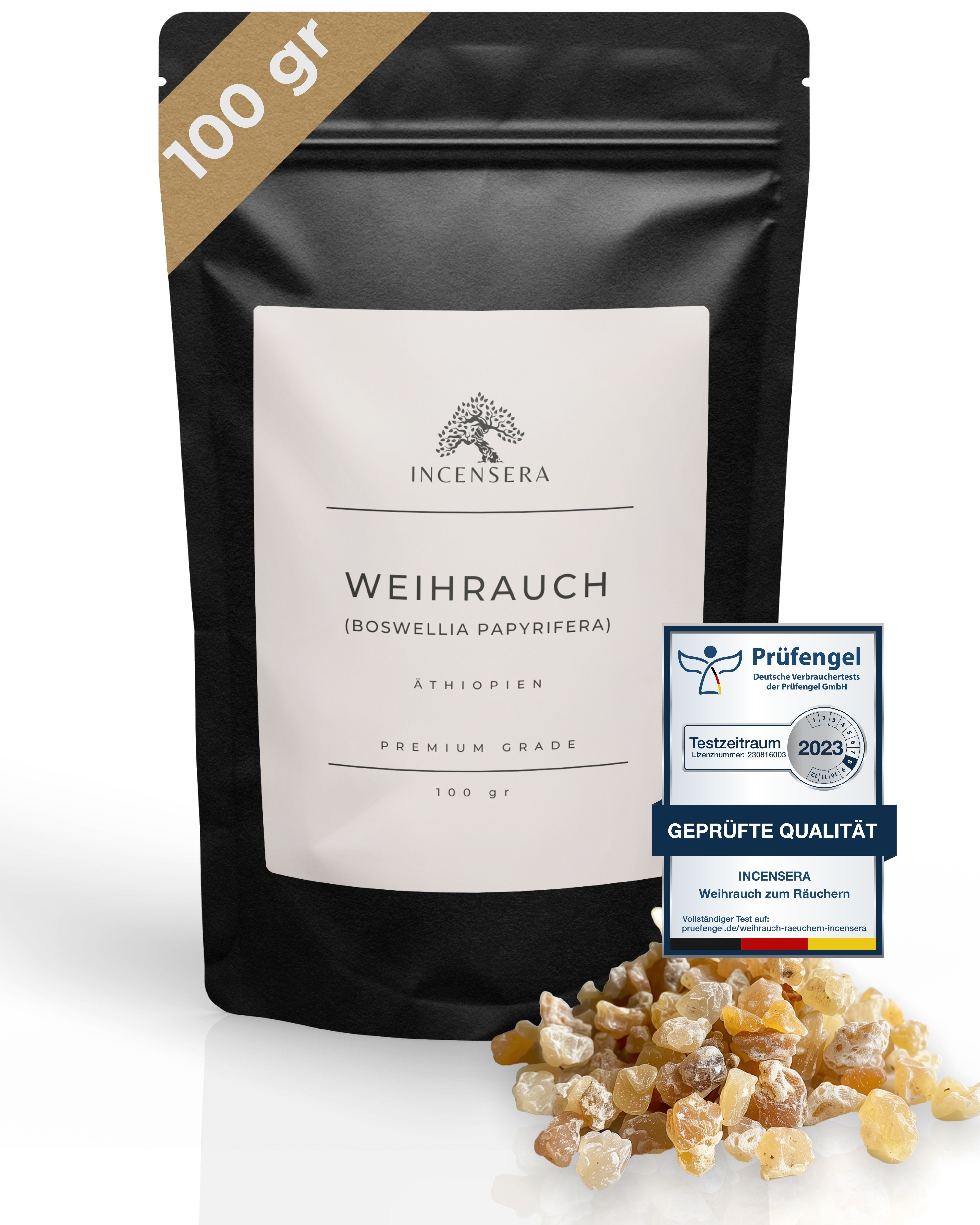 Incensera Räucherstäbchen-Halter Weihrauch zum Räuchern aus Äthiopien, Räucherwerk, Räucherharz, reines Weihrauch