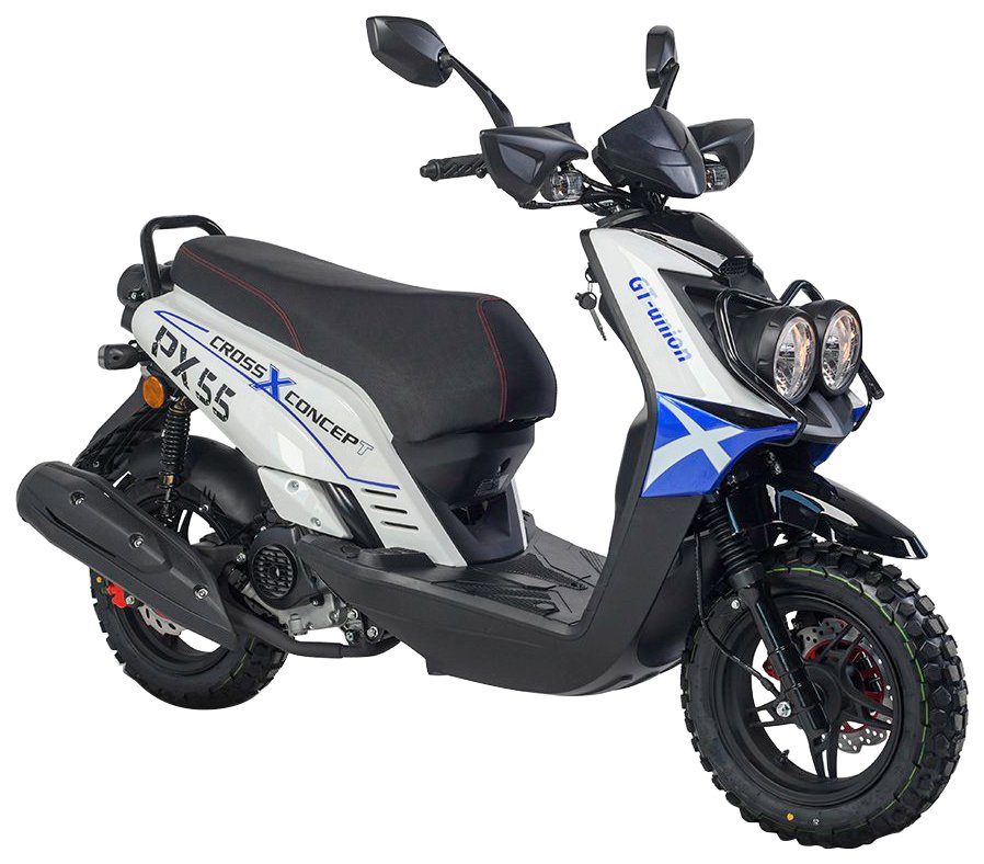 GT UNION Motorroller PX 55 Cross-Concept, 50 ccm, 45 km/h, Euro 5 weiß/blau/schwarz | Motorroller