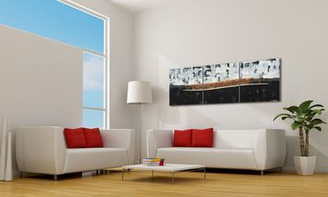WandbilderXXL XXL-Wandbild Copper Horizon 210 x 70 cm, Abstraktes Gemälde, handgemaltes Unikat