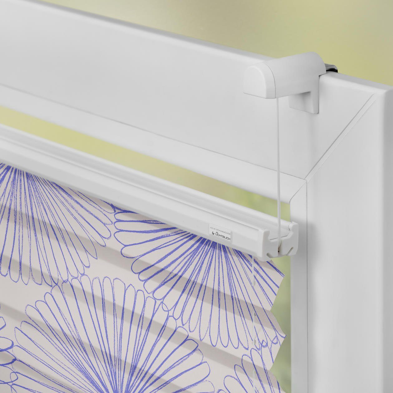 LICHTBLICK ORIGINAL Plissee Plissee Klemmfix, ohne Bohren, blickdicht, Flower wheel - Blau, blickdicht, freihängend, Klemmfix