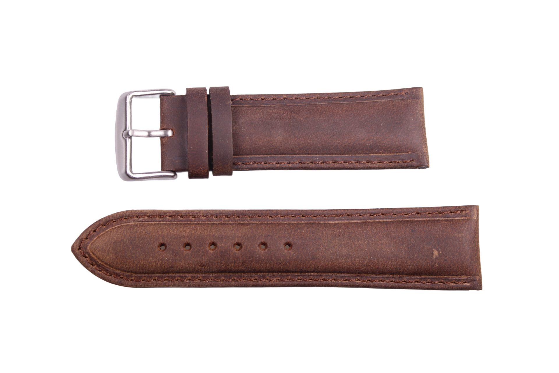 Eichmüller Uhrenring Uhrenband aus Leder in Dunkelbraun 24 mm, (2-tlg), Echt Leder