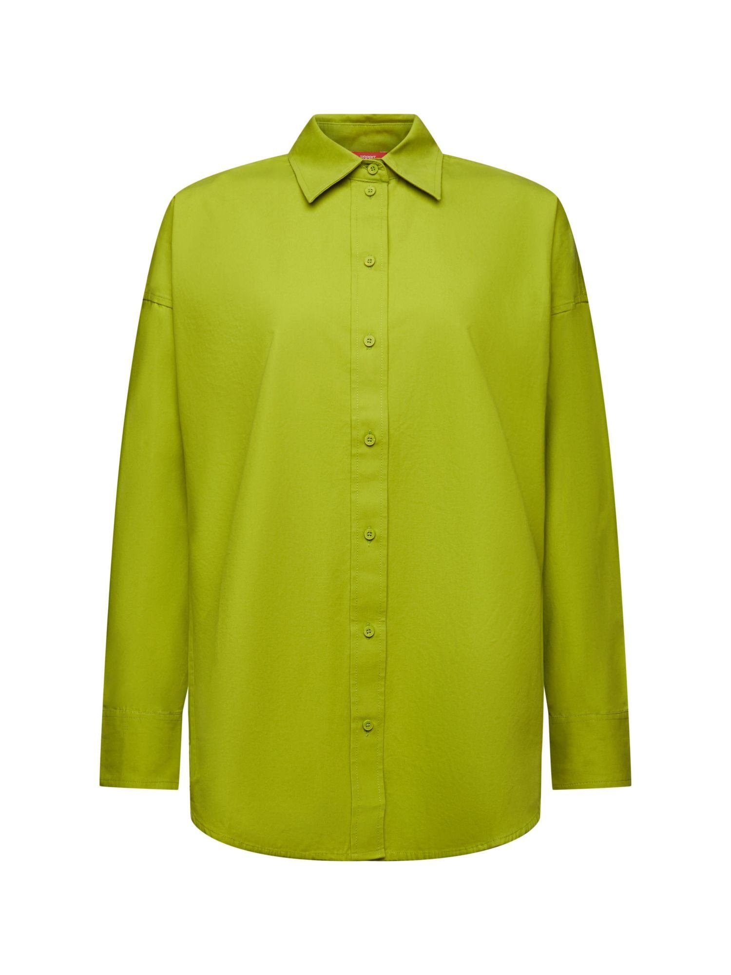 Esprit Langarmbluse Hemd aus Baumwoll-Popeline LEAF GREEN