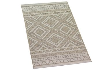 Outdoorteppich In- & Outdoor Teppich Sisal Optik Rautenmuster – beigefarben, TeppichHome24, rechteckig, Höhe: 5 mm