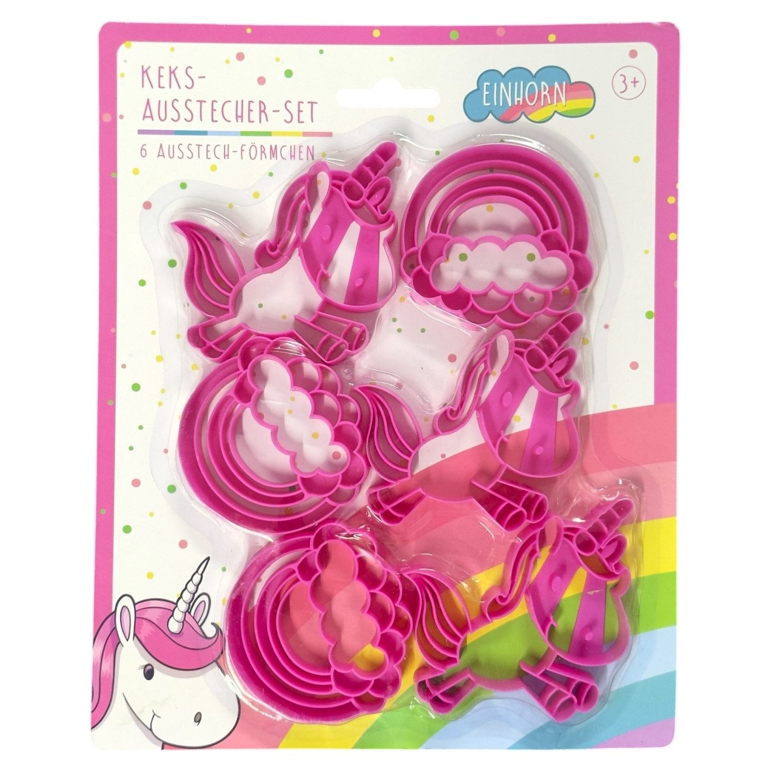 POS Ausstechform 6-teilig Keks-Ausstech-Förmchen Motiv - EINHORN, (6-St)