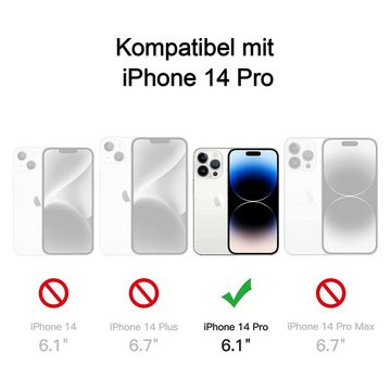 Holeohon Smartphone-Hülle Smartphone-Hülle für iPhone 14 Pro Max/ 14 Pro, Leder Case mit MagSafe
