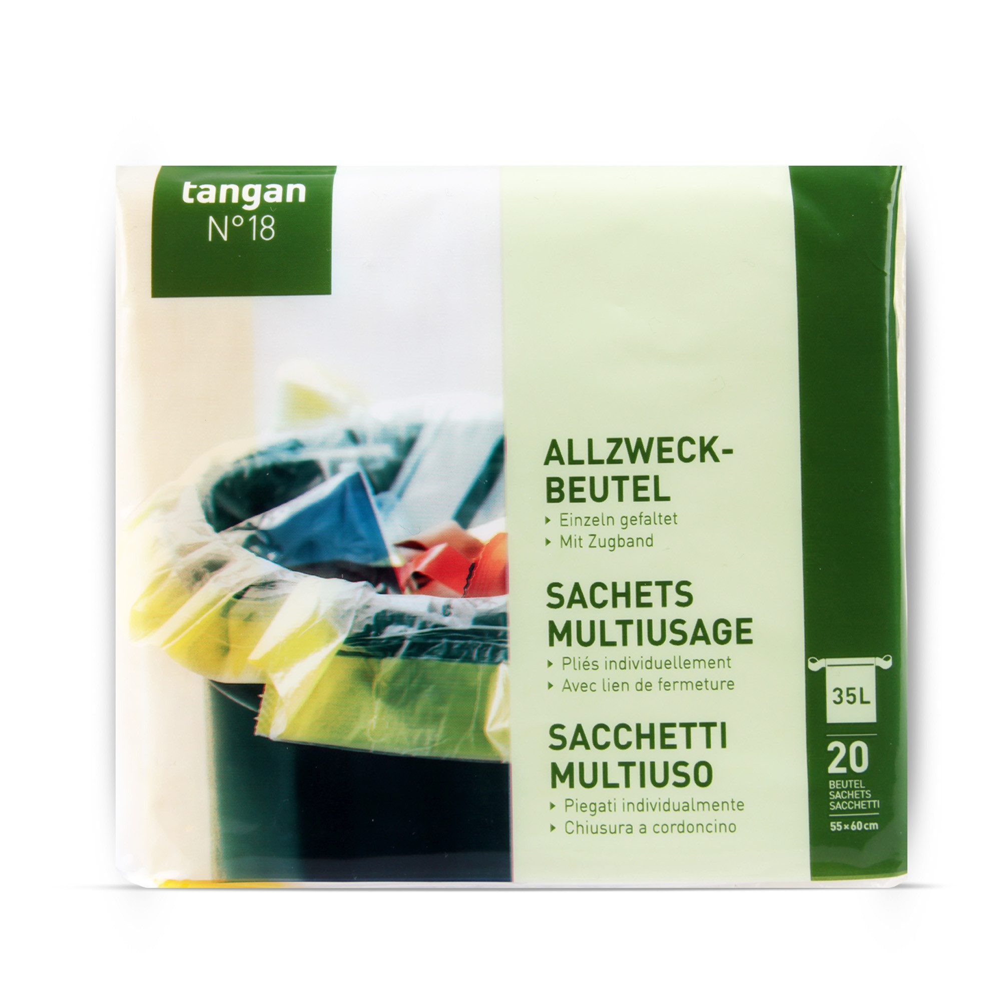 Bestlivings Müllbeutel Allzweckbeutel 35 Liter aus HDPE, 20 Stück, gefaltet verpackt, einzeln entnehmbar