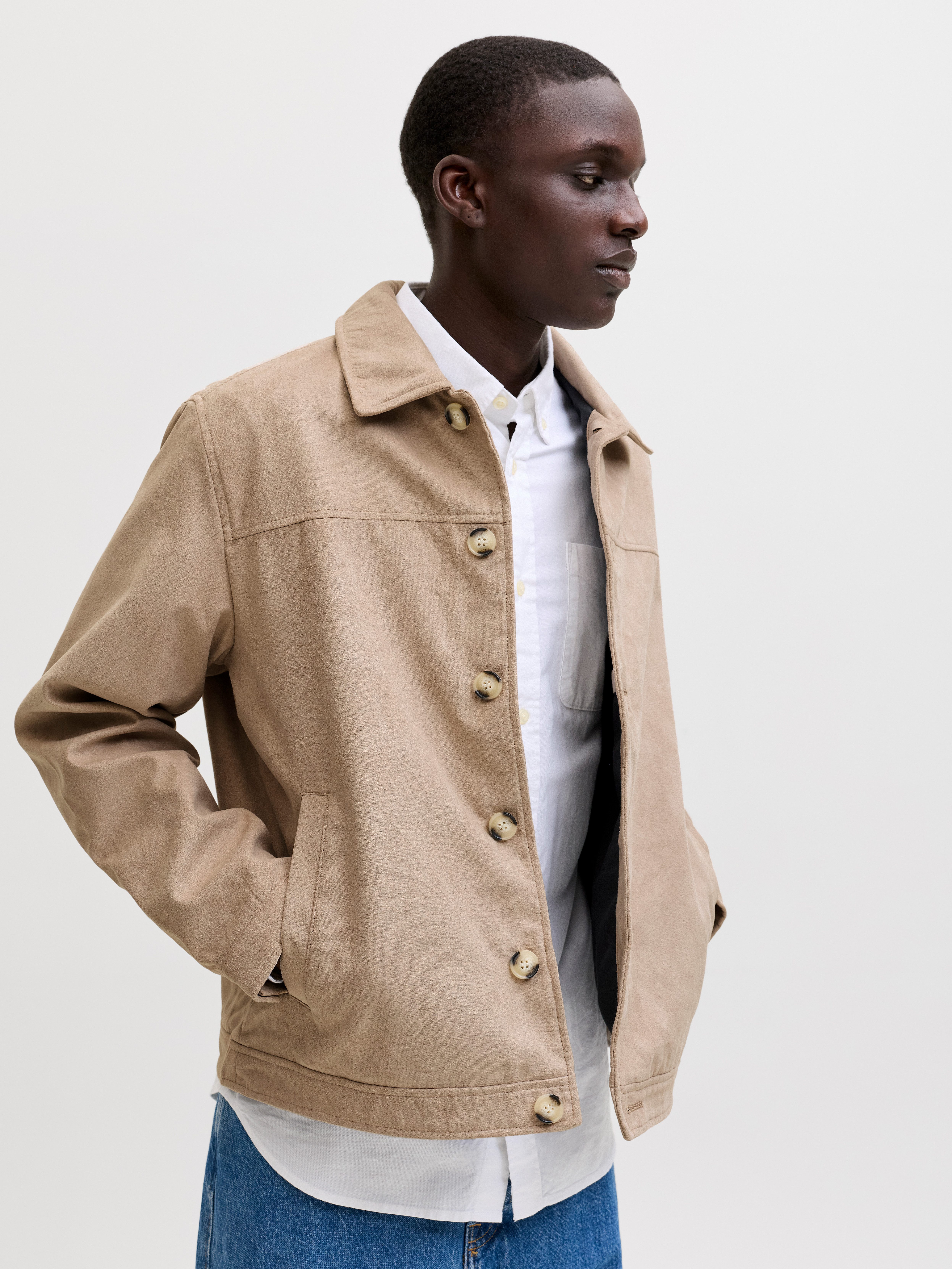 Jack & Jones Hemdjacke JJECASABLANCA SHACKET SN mit auffälliger Knopfleiste