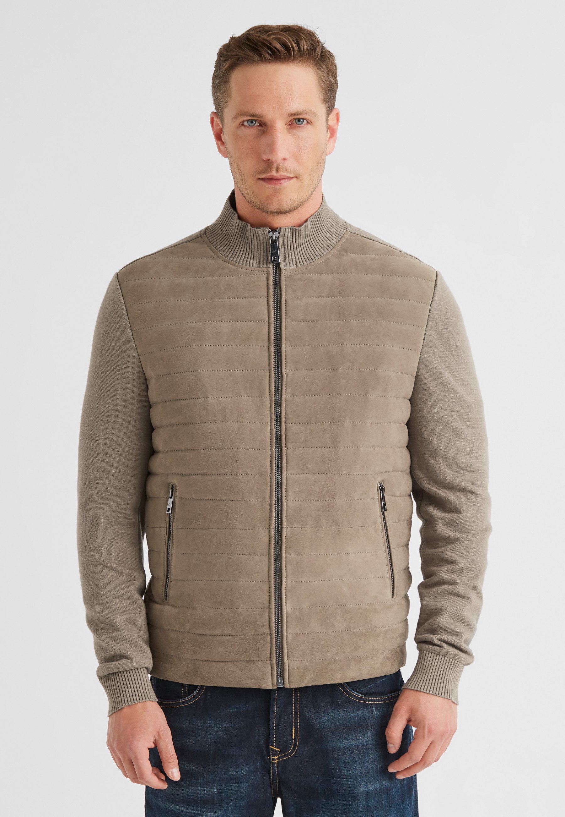 Milestone Lederjacke MSTurner Herren Bikerjacke Jacke Leder lockere Passform