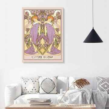 Posterlounge Forex-Bild Alfons Mucha, Die Blumen - Iris, Wohnzimmer Vintage Malerei