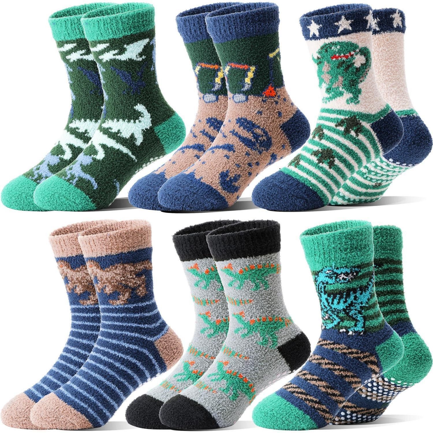 LuxusKollektion Kuschelsocken Stoppersocken Kinder Dinosaurier 26-29