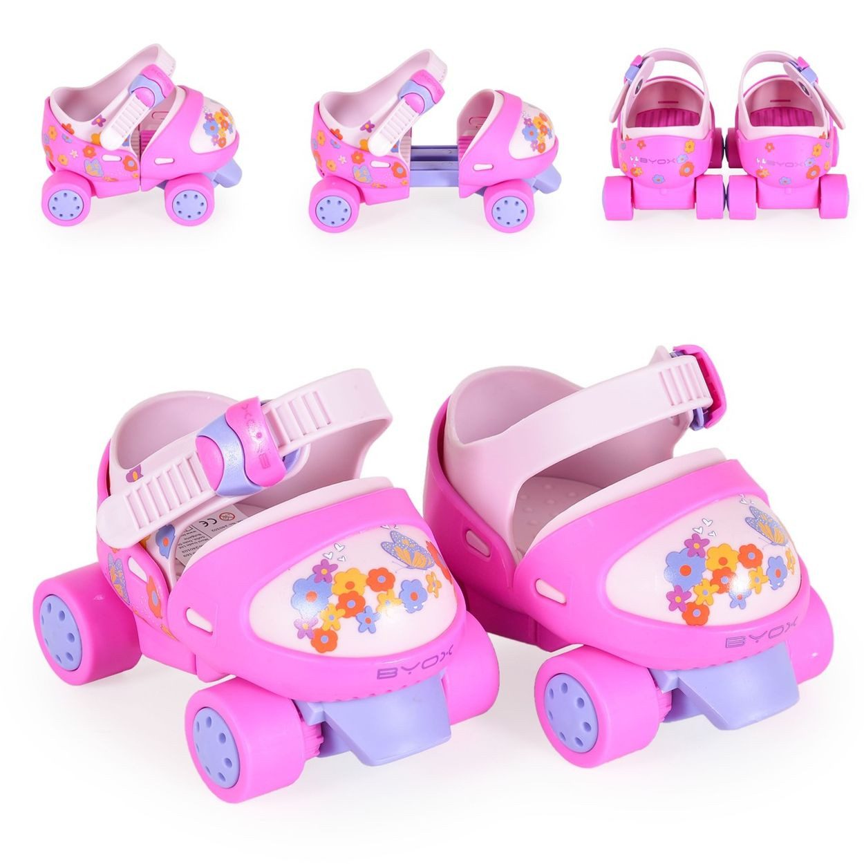 Byox Rollschuhe Scooper, TPR-Bremse, vier Räder, Kunststoffrollen, ab 3 Jahren, Bremse