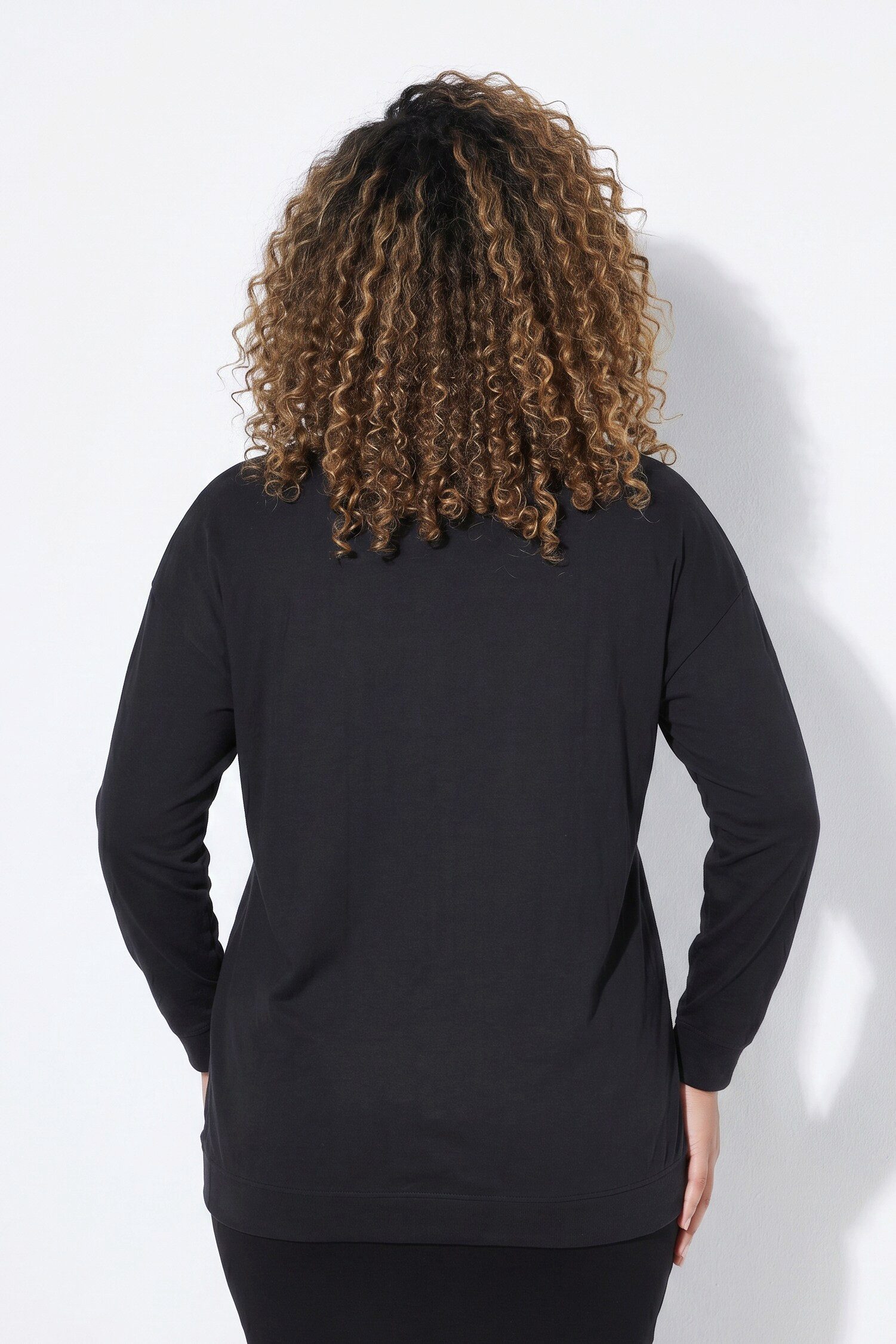 MIAMODA Sweatshirt Sweatshirt Loose Fit Print in Schwarz/Weiß – Bild 3 von 3