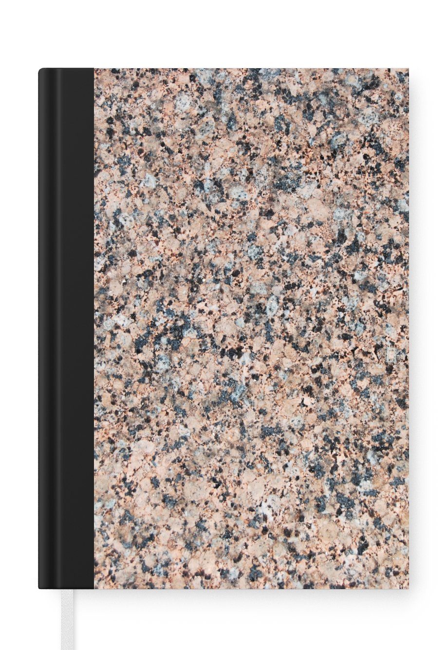 MuchoWow Notizbuch Granit - Stein - Muster - Design - Braun - Grau, Journal, Merkzettel, Tagebuch, Notizheft, A5, 98 Seiten, Haushaltsbuch