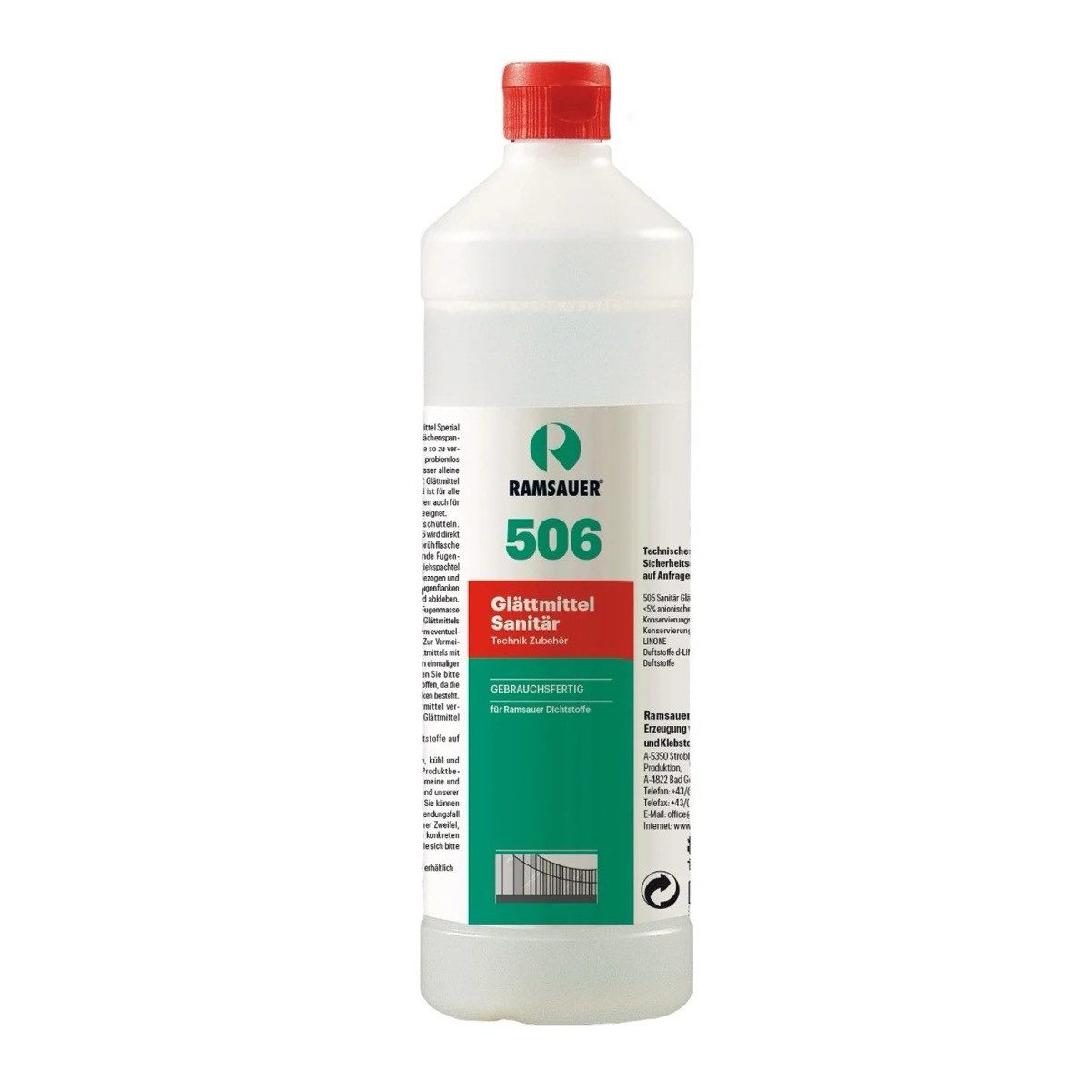 Ramsauer Dichtstoff Glättmittel 506 Spezial, Glättmittel, Gebrauchsfertig, Ramsauer 506 Glättmittel Spezial - 1L Flasche für Fugen & Naturstein