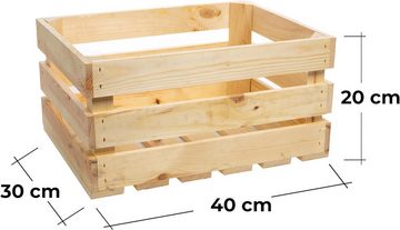 SUSTANIA Holzkiste 2er-Set – Vielseitige Aufbewahrungsboxen, Holzkiste Groß (40x30x20cm), Holz Kiste aus Naturholz - Apfelkiste, Obstkisten, Holzbox, Möbelbox