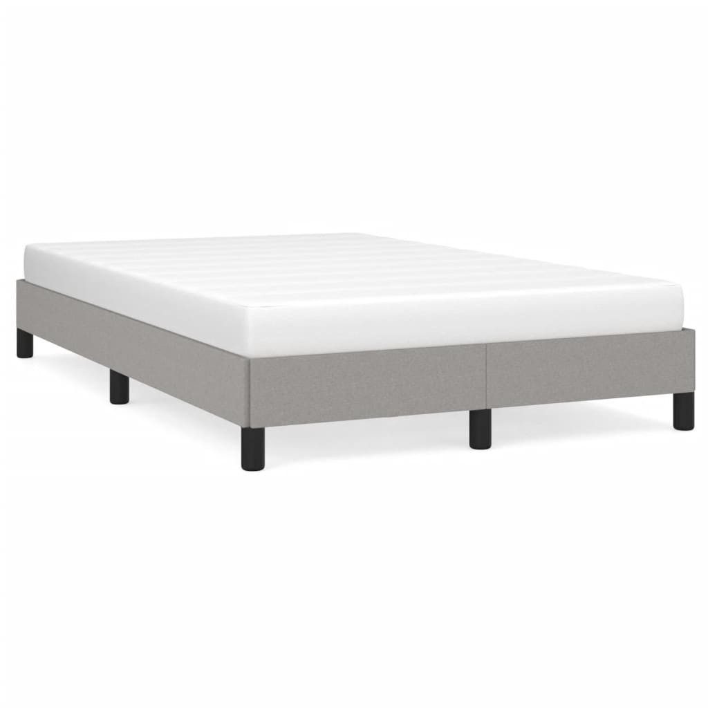 furnicato Bett Hellgraues Stoffbett 193x123x25 cm mit Massivholz und Sperrholz (1-tlg), Atmungsaktives Schlafgestell mit stabilen Beinen für das Schlafzimmer
