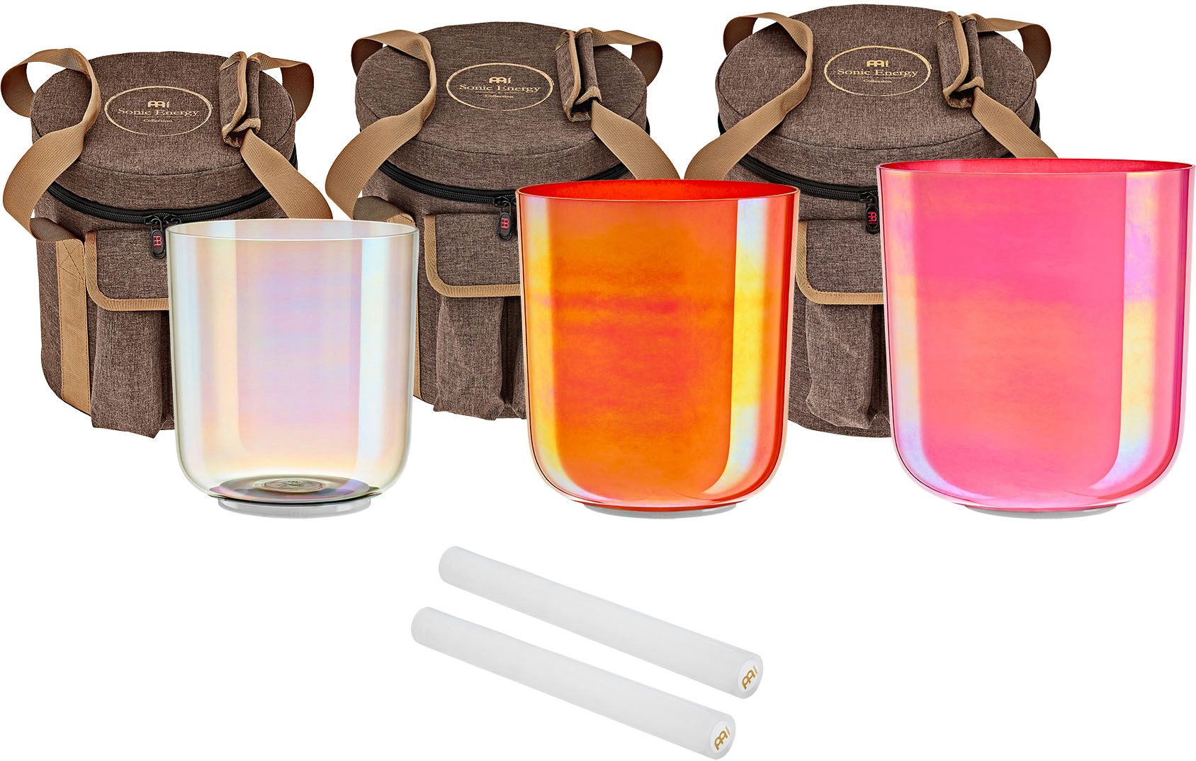 Meinl Sonic Energy Klangschalen ECSBSETECG Essence Kristallklangschalen Set, inklusive Ringe, Reiber und Taschen, Ideal für Chakra-Behandlung, Meditation, Klangtherapie und Yoga
