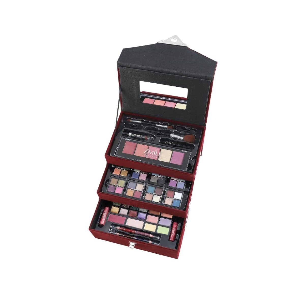 ZMILE COSMETICS Schmink-Koffer Schminkkoffer Beauty Case Velvety Dark Berry Set Vegan 74 teilig