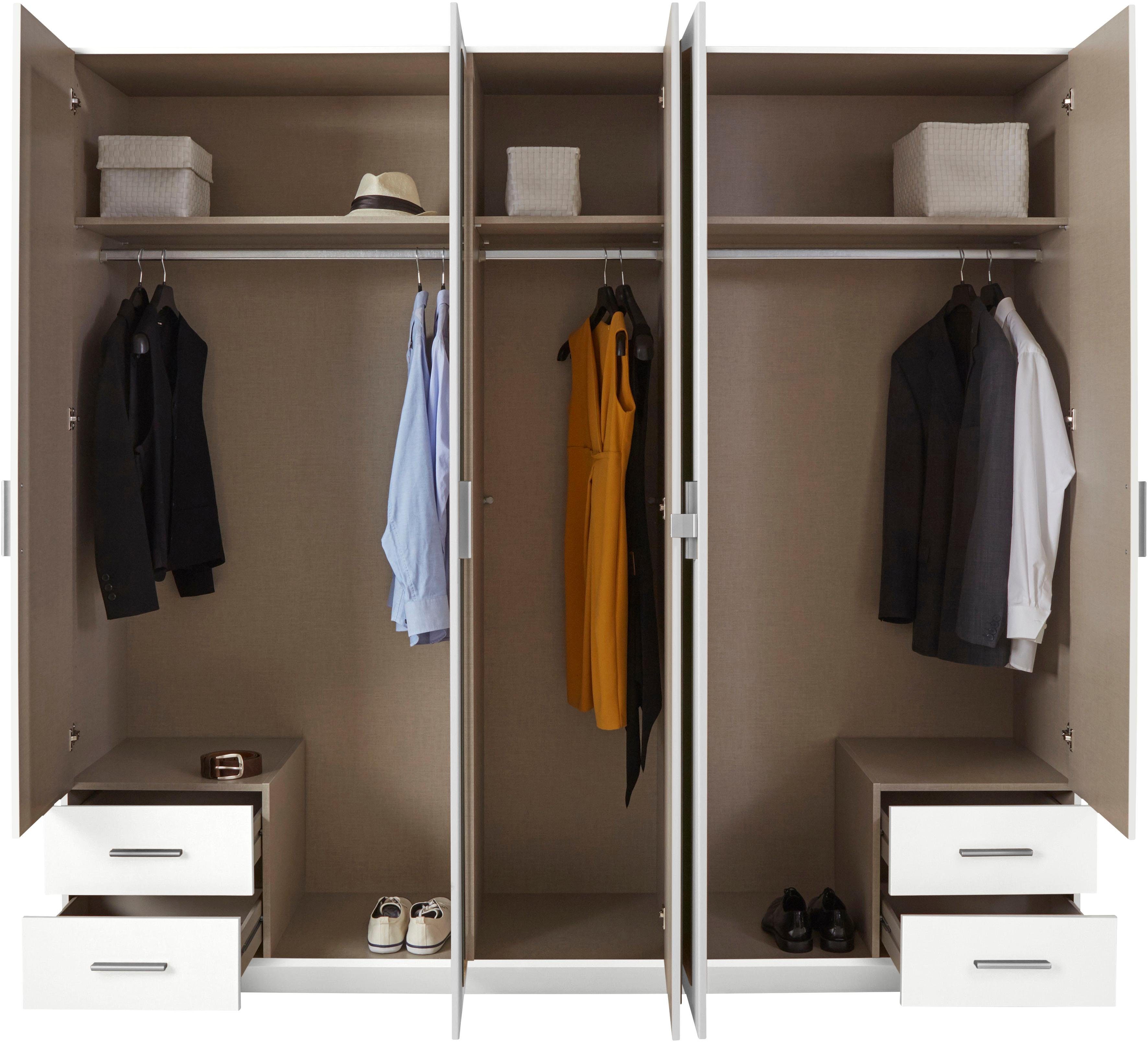 rauch Drehtürenschrank Drehtürenschrank Schrank Garderobe Wäscheschrank Schlafzimmer FLEXX mit 4 Schubkästen