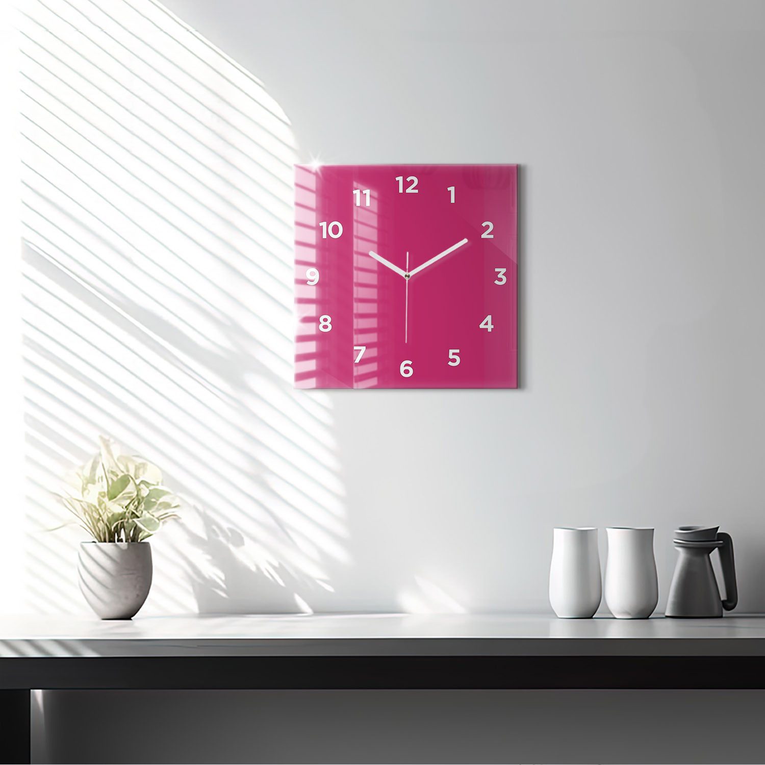 Tulup Wanduhr Glasuhr Modernistische Glaswanduhr 30x30cm Uhr aus gehärtetem Glas