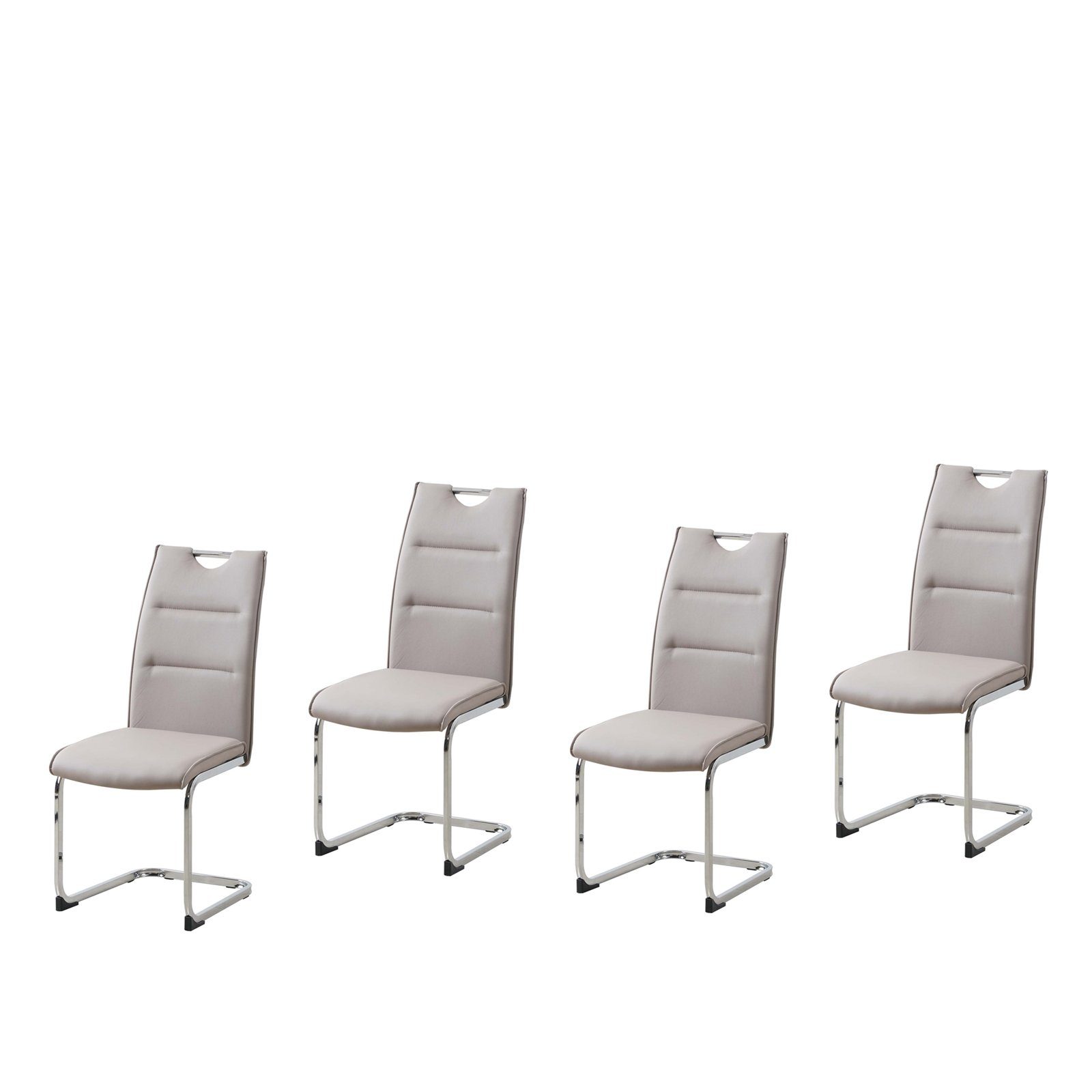 Freischwinger Schwingstuhl 4er Set PU cappuccino DannyC