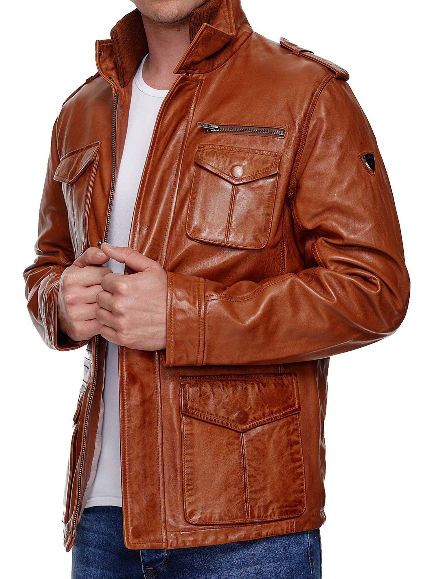 Tazzio Lederjacke 19706 Leder Jacke im Trenchcoat-Look