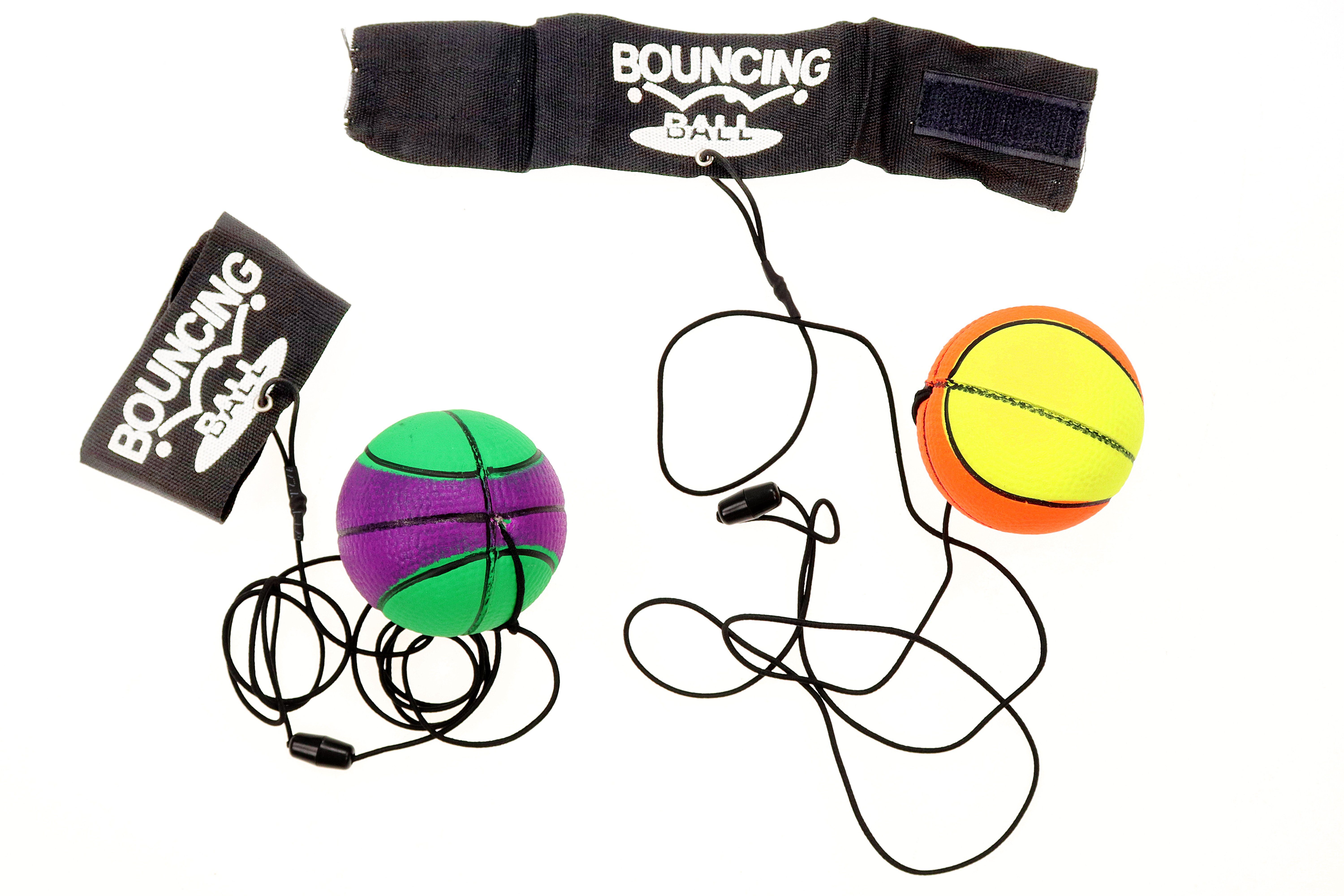 ELLUG Spielball 2er Set Springball/Returnball, Ø 6,3cm Armband & Schnur, Safety Clip (2-St)