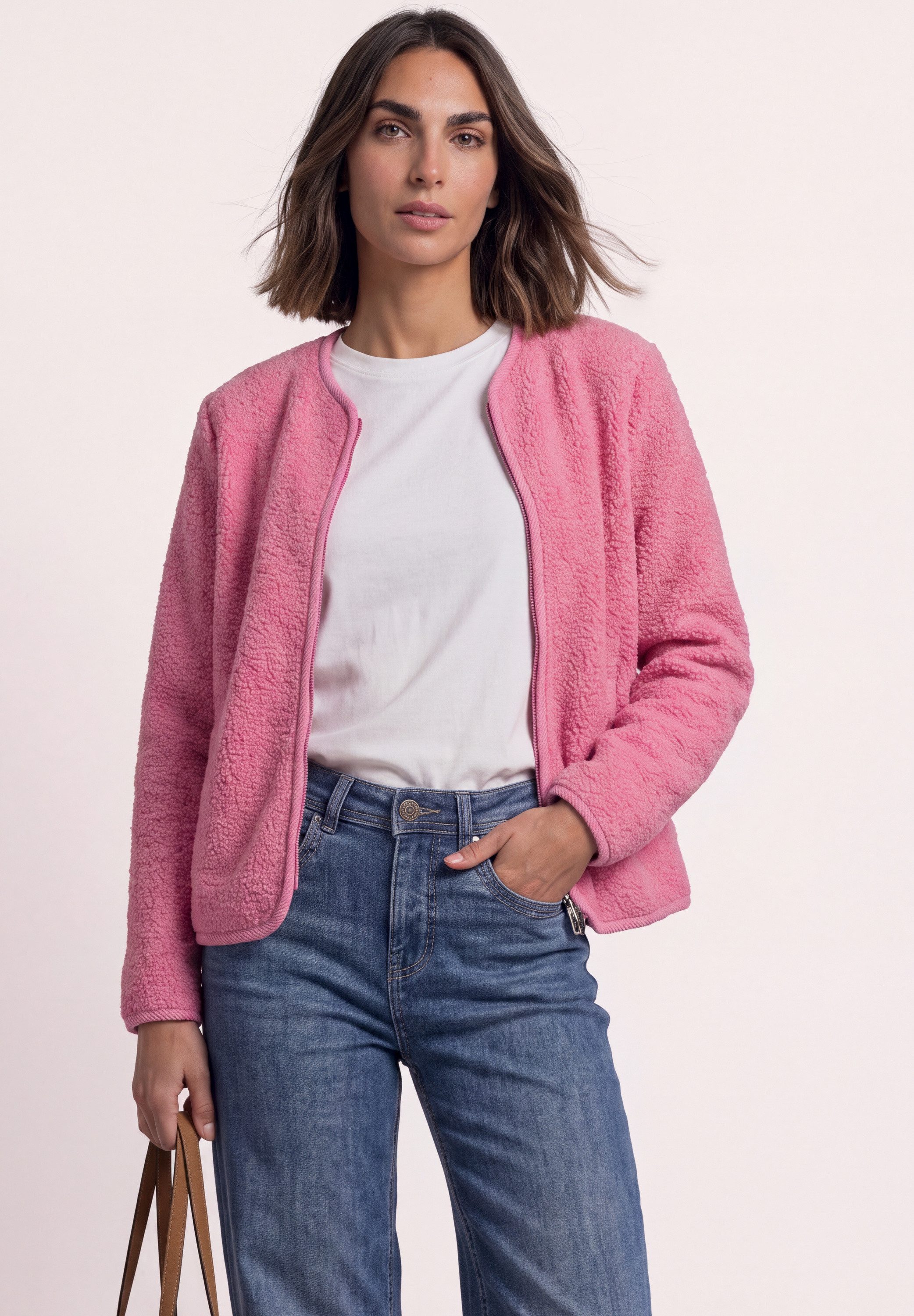 STREET ONE Fellimitatjacke mit innerem wärmendem Teddyfell