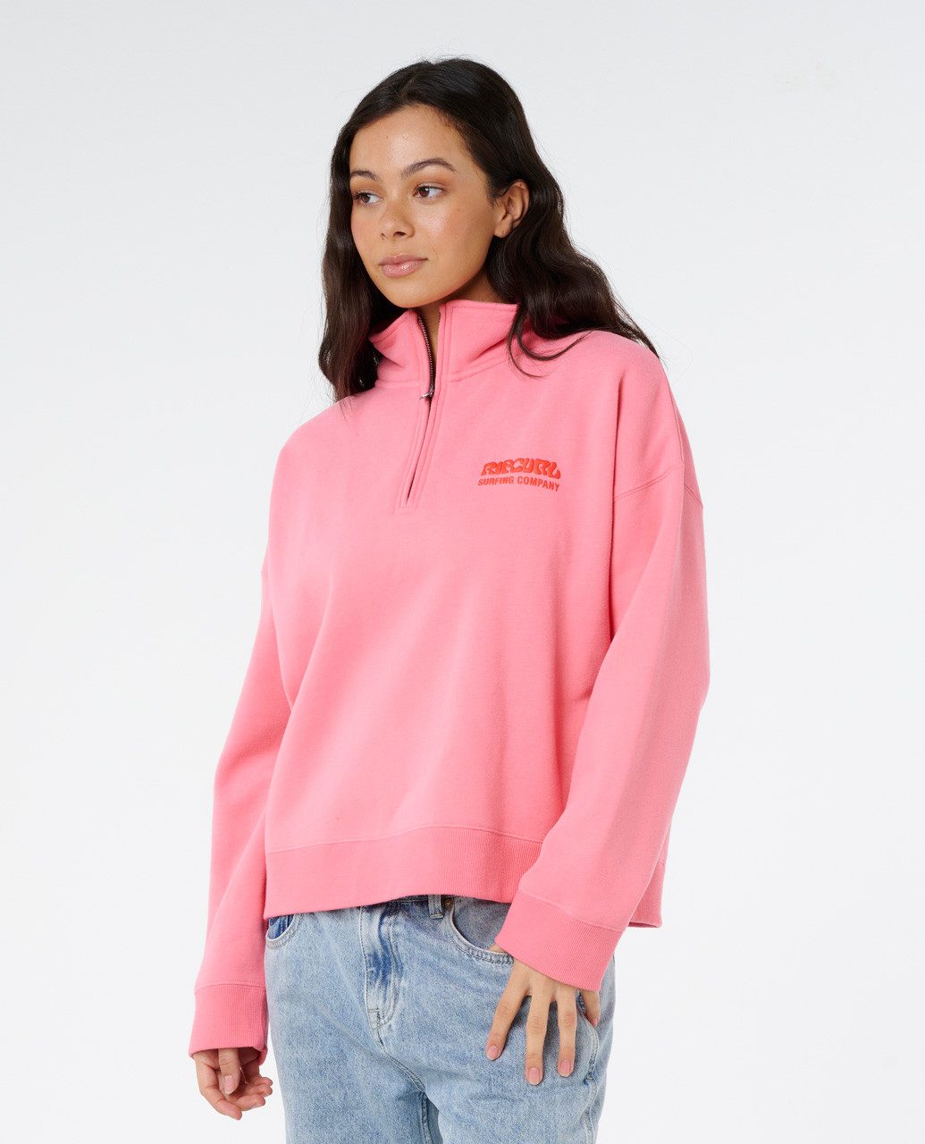 Rip Curl Stehkragenpullover Surf Puff Pullover mit Reißverschluss