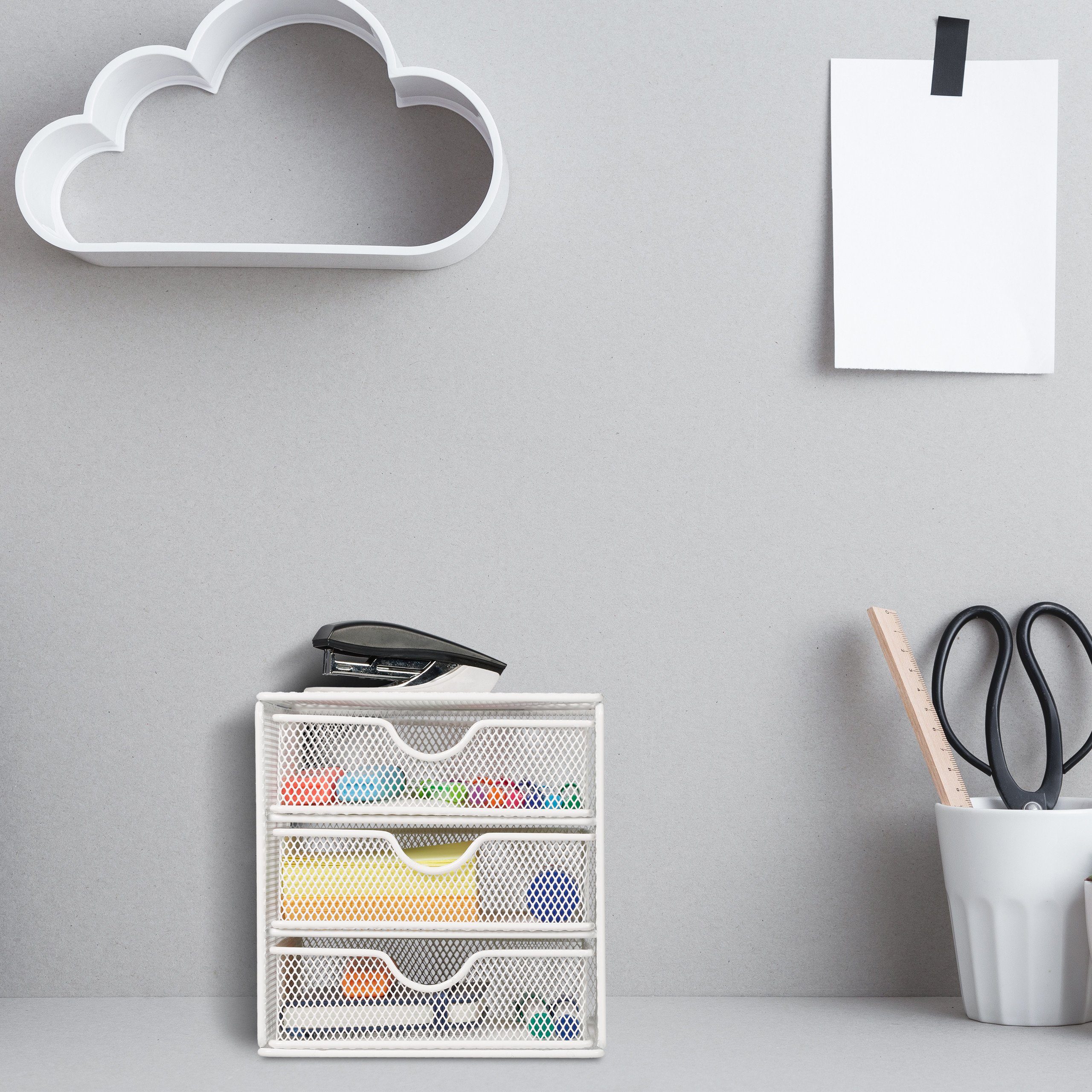 relaxdays Schubladenbox mit 3 Fäch