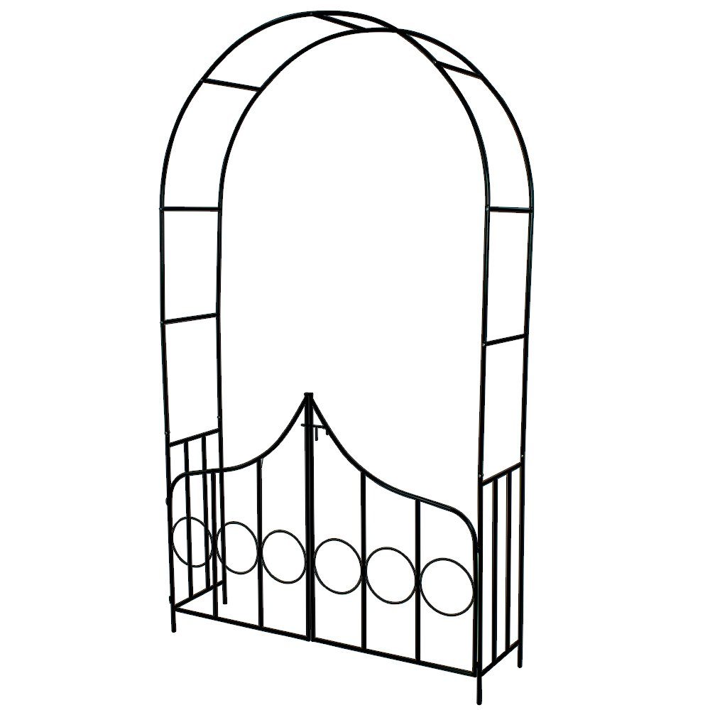 tectake Rosenbogen Rosenbogen mit Tür 240 cm