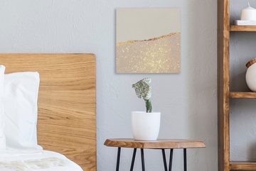 OneMillionCanvasses® Leinwandbild Gold - Rosa - Glitzer - Schick - Design, (1 St), Leinwand Bilder für Wohnzimmer Schlafzimmer