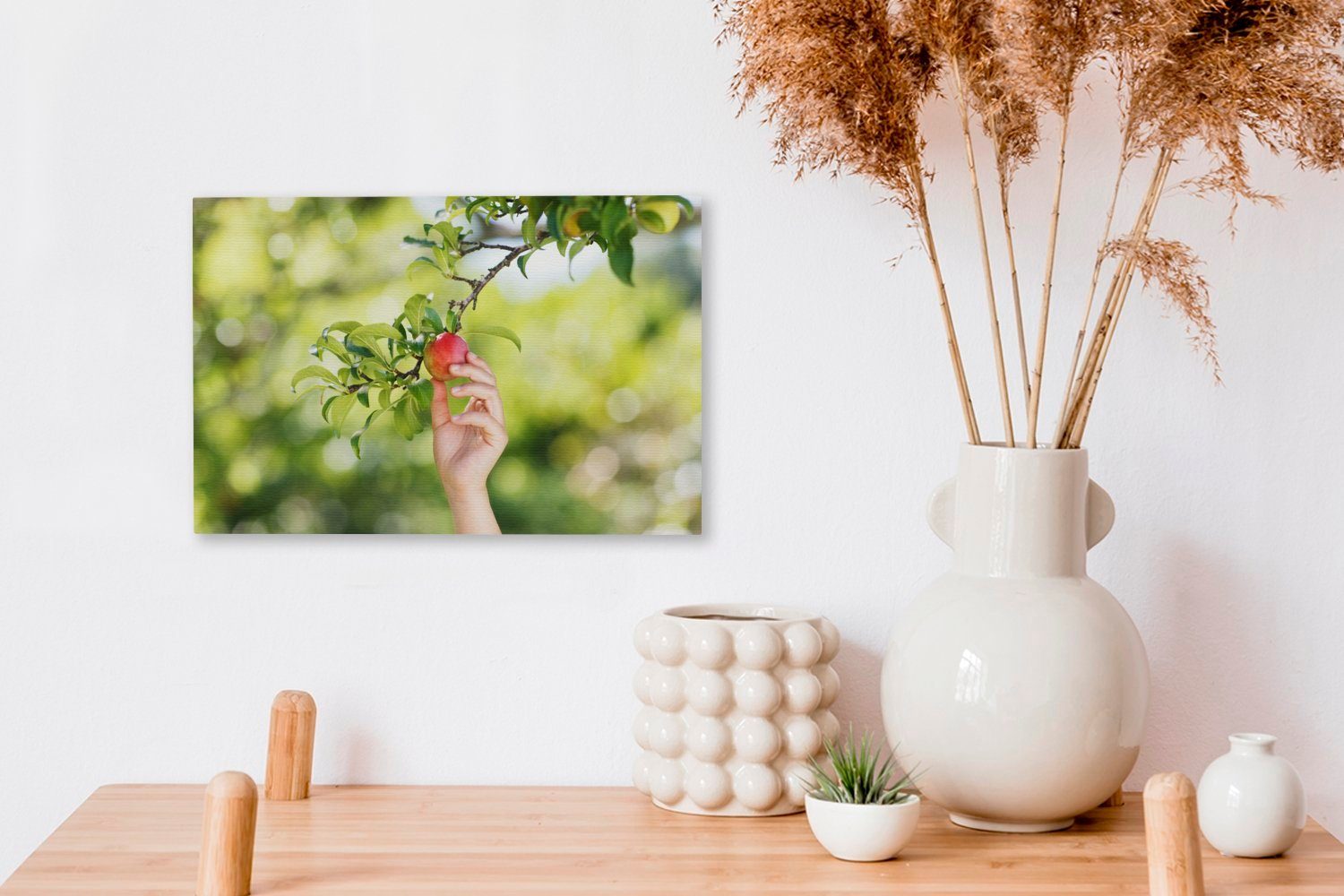 Obstbäume OneMillionCanvasses® Leinwandbilder, St), Apfel, Wandbild (1 Leinwandbild Aufhängefertig, cm - Wanddeko, 30x20 - Gemüsegarten
