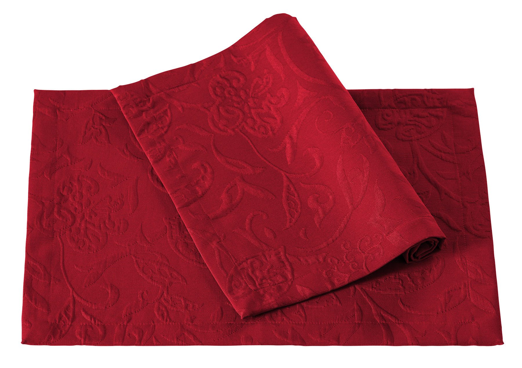 PICHLER Platzset Tischset 6er Set Cordoba Rechteck 035/050 burgund, (Spar-Set, 6-St., 6 Platzdecken), Platzset Tischset Esszimmer Küche