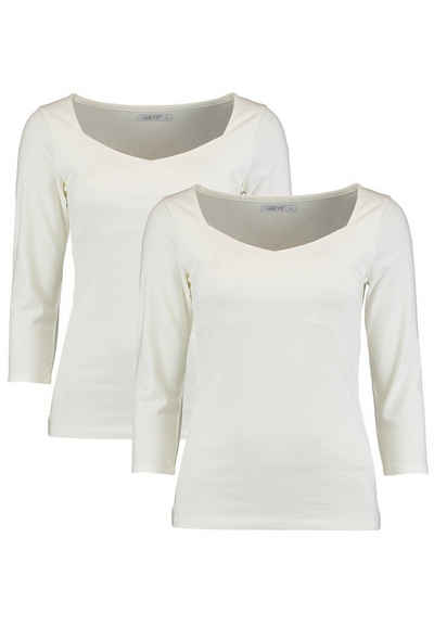 HaILY’S T-Shirt Dünnes 3/4 Arm Shirt 2-er Stück Set Stretch Longsleeve NOA (2-tlg) 4691 in Weiß-2