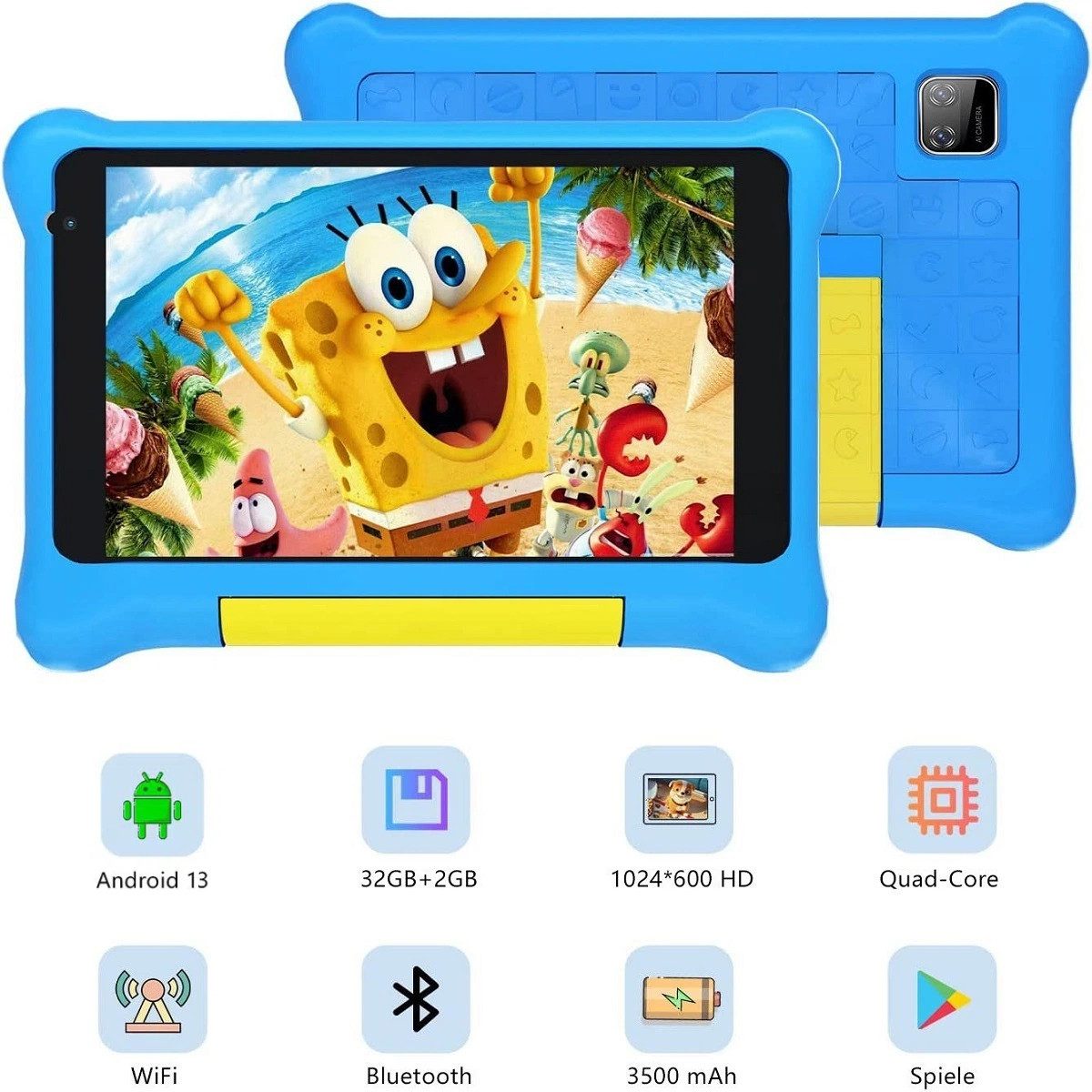 BUFO Android 13 mit GMS Zertifizier 32GB ROM, Kindersicherung Kinder Tablet (7", 32 GB, Android 13, WiFi, Kindersicher)
