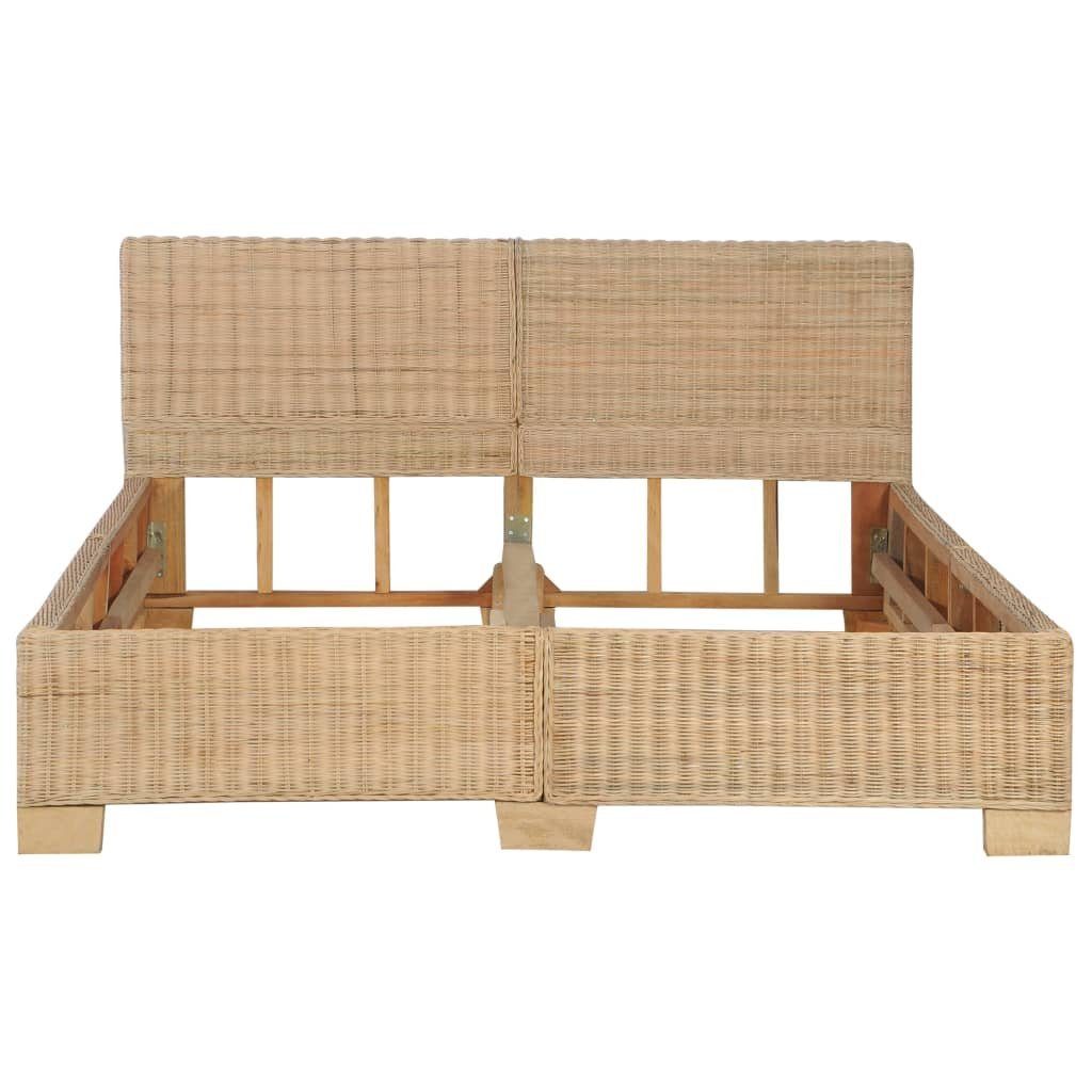 furnicato Bettgestell Bettrahmen Rattan Handgeflochten 140x200 cm (1-tlg)
