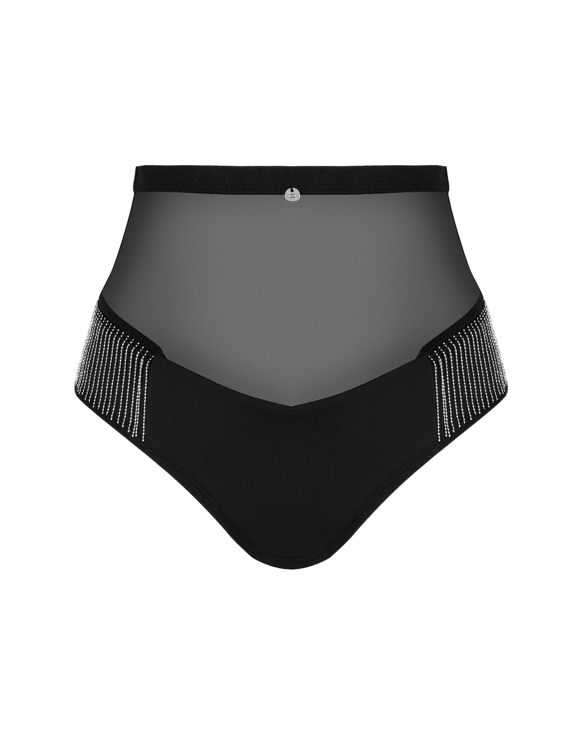 1-St) Panty Panty (einzel, Milladis Obsessive Metallkettchen Fransen mit schwarz
