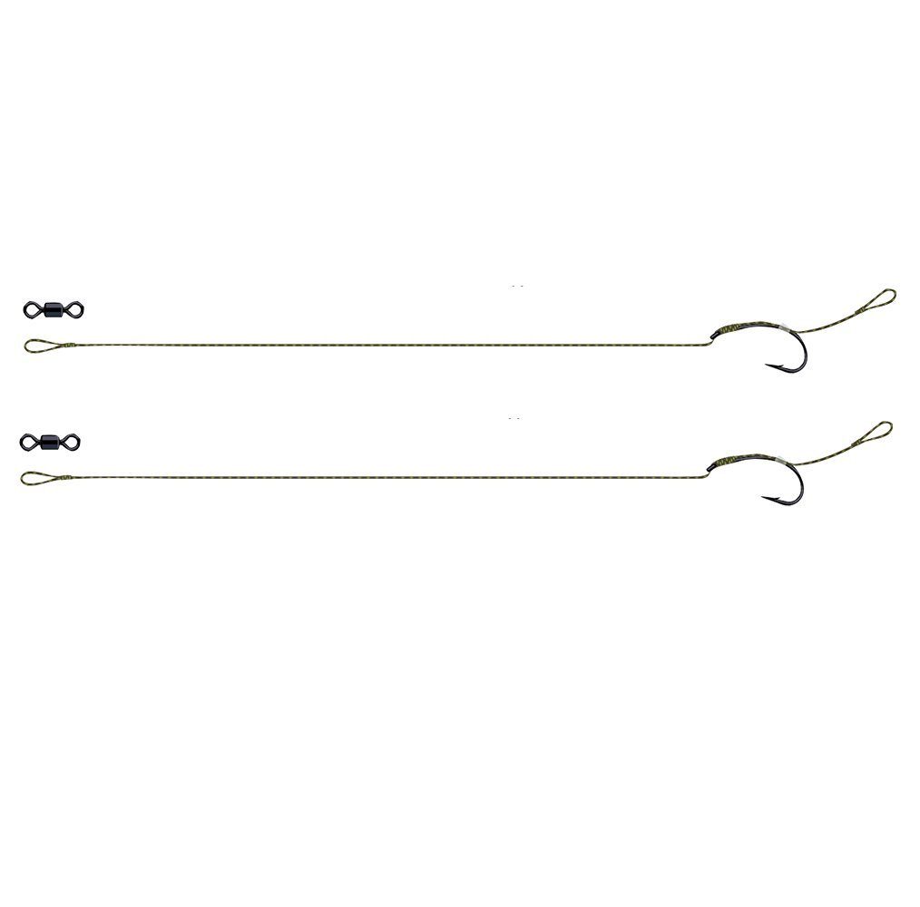 DAM Fishing Karpfenhaken Tactix Rig Anti-Snag Boilie Karpfen Rig Gr. 2-8 Vorfachhaken gebunden, (Spar-Set), die Spitze des Hakens zeigt nach innen