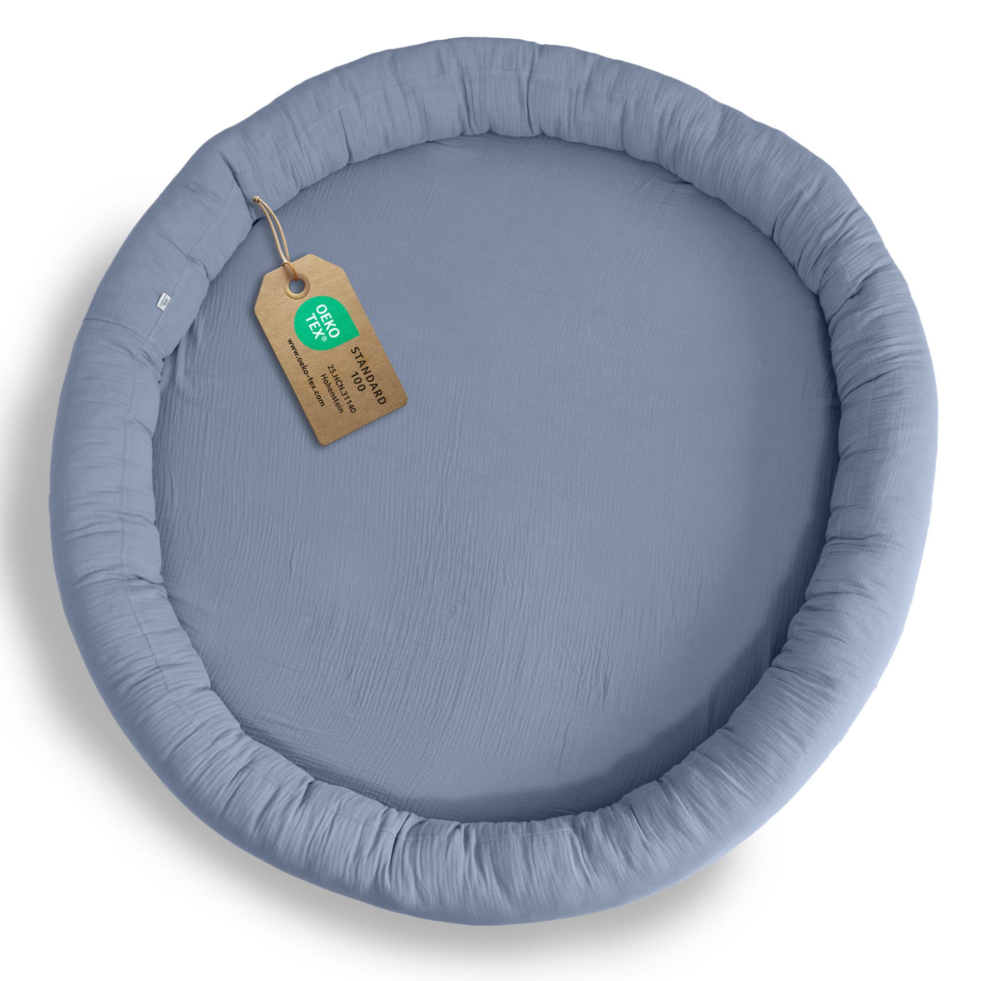lilimaus Bodenkissen Sitzkissen für Kinder aus Musselin - Spielmatte & Kuschelecke, mit zarter Rüscheneinfassung - zum Lesen, Spielen & Kuscheln