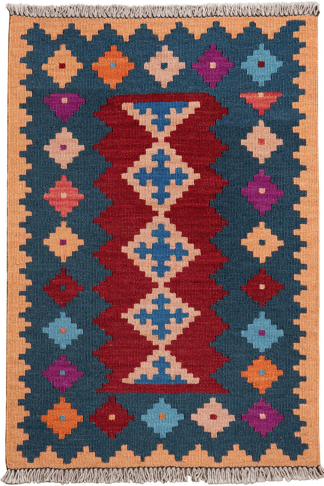Looma Teppich Kelim Gashgai 88x61cm, rechteckig, Höhe: 5 mm, Gashgai, Schurwolle, Unikat