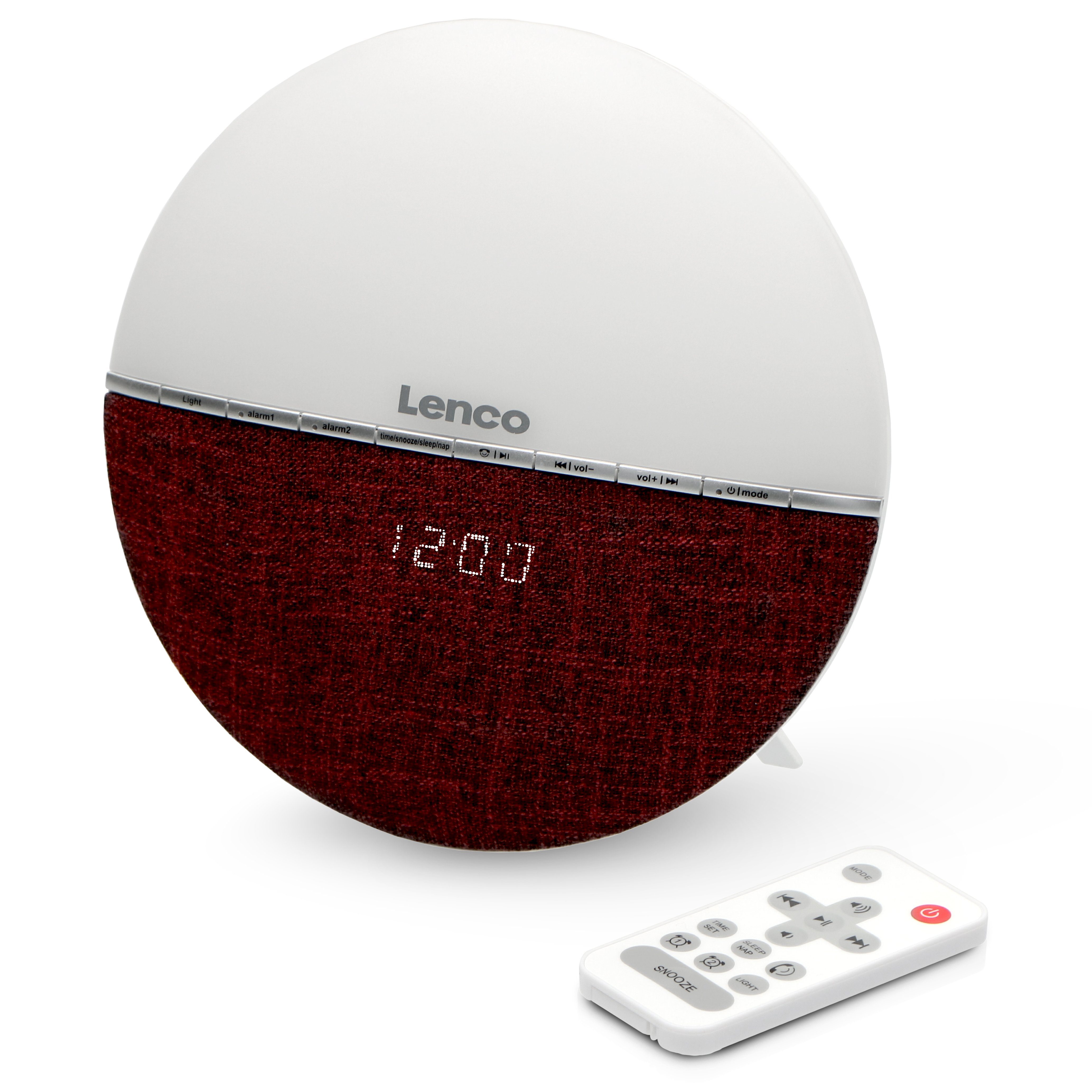 Lenco Radiowecker CRW-4BY Radiowecker mit 7 Lichtfarben, Bluetooth & Doppel-Lautsprecher