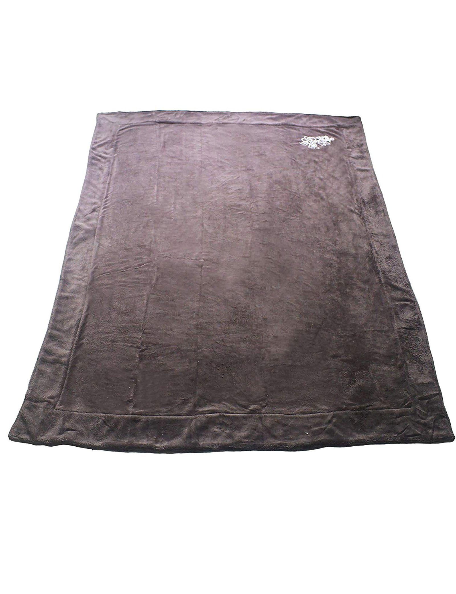 Fiber Kuschelfleece, RAIKOU, super / Wohndecke Blanket Coffee Embroidered Schlafdecke, aus weichem Micro 200cmx150cm Kunstfaserdecken mit